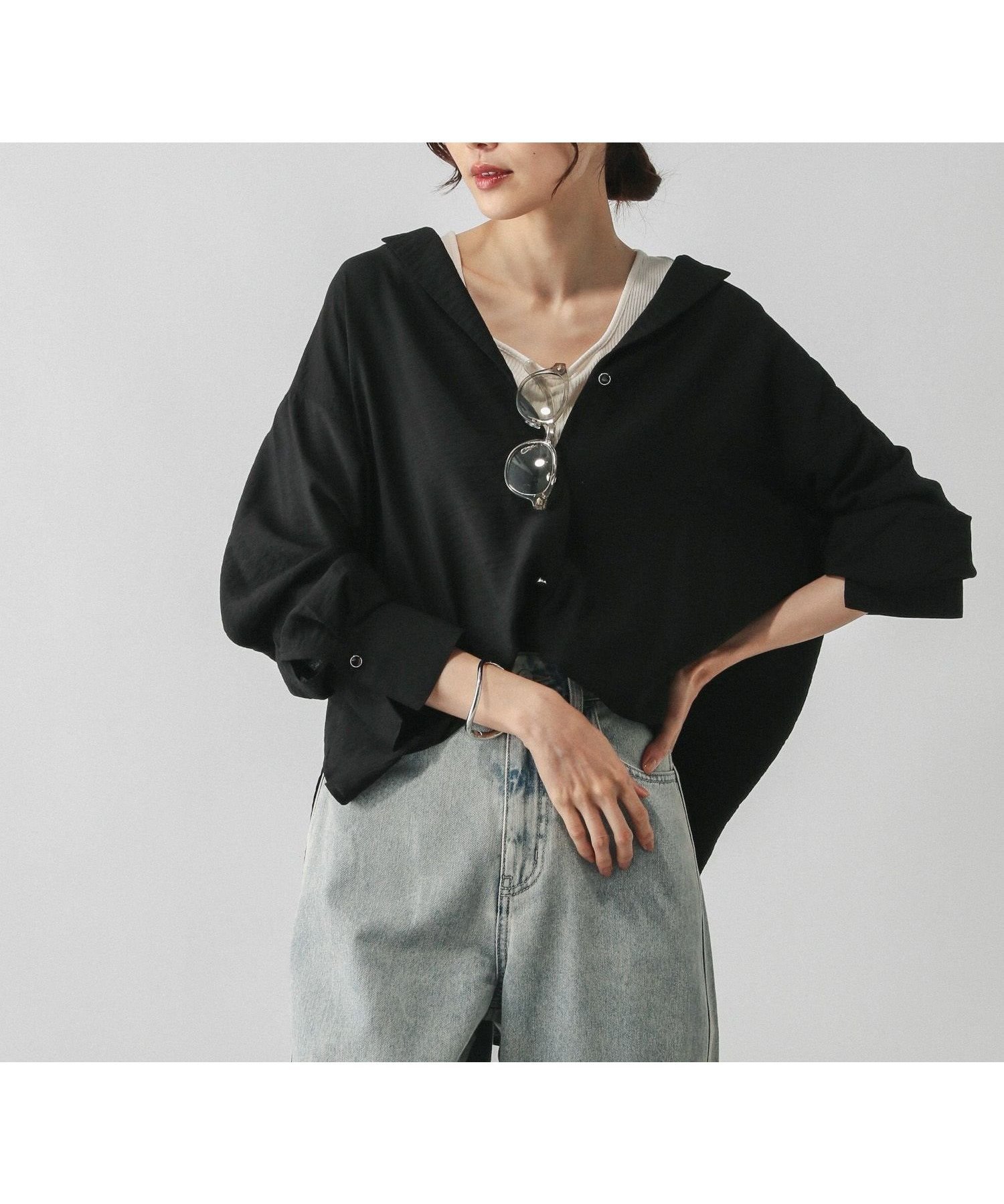 【グローバルワーク/GLOBAL WORK】のシャツジャケット/577701 インテリア・キッズ・メンズ・レディースファッション・服の通販 founy(ファニー) 　ファッション　Fashion　レディースファッション　Fashion for Women　アウター　Coat / Outerwear Collection　レディースジャケット・軽アウター　Jackets　おすすめ　Recommended / Our Picks　カフス　Cuff Design　ショルダー　Shoulder, Shoulder Strap　ジャケット　Jacket, Outerwear　ドロップ　Drop Shoulder, Dropped Style　ボトム　Bottoms, Lower Wear　メタル　Metal, Metal Parts　ロング　Long, Long-Length　ブラック09|ID: prp329100004637384 ipo3291000000033560322