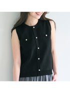【コカ/COCA】のゴールドボタンノースリーブニットプルオーバー Black|ID: prp329100004637393 ipo3291000000033555816