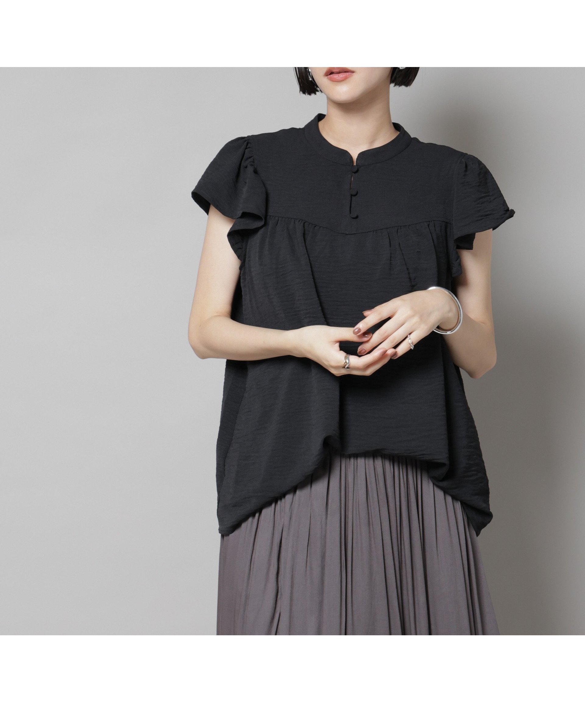 【ナノ ユニバース/nano universe】のフリルスリーブブラウス(セットアップ可) 人気、トレンドファッション・服の通販 founy(ファニー) 　ファッション　Fashion　レディースファッション　Fashion for Women　トップス・カットソー　Cut & Sew Tops　シャツ・ブラウス・オフィスカジュアル　Elegant Blouses & Button-Ups　スリーブ　Sleeve, Long Sleeve / Short Sleeve　セットアップ　Set-Up, Coordinated Outfit　デニム　Denim, Jeans Material　フェミニン　Feminine, Girly　フリル　Frill, Ruffle　ボトム　Bottoms, Lower Wear　おすすめ　Recommended / Our Picks　エレガント 上品　Elegant　2025年　2025　2025-2026秋冬・A/W　Autumn/Winter 2025–26 AW25–26　 other-1|ID: prp329100004637477 ipo3291000000033548673