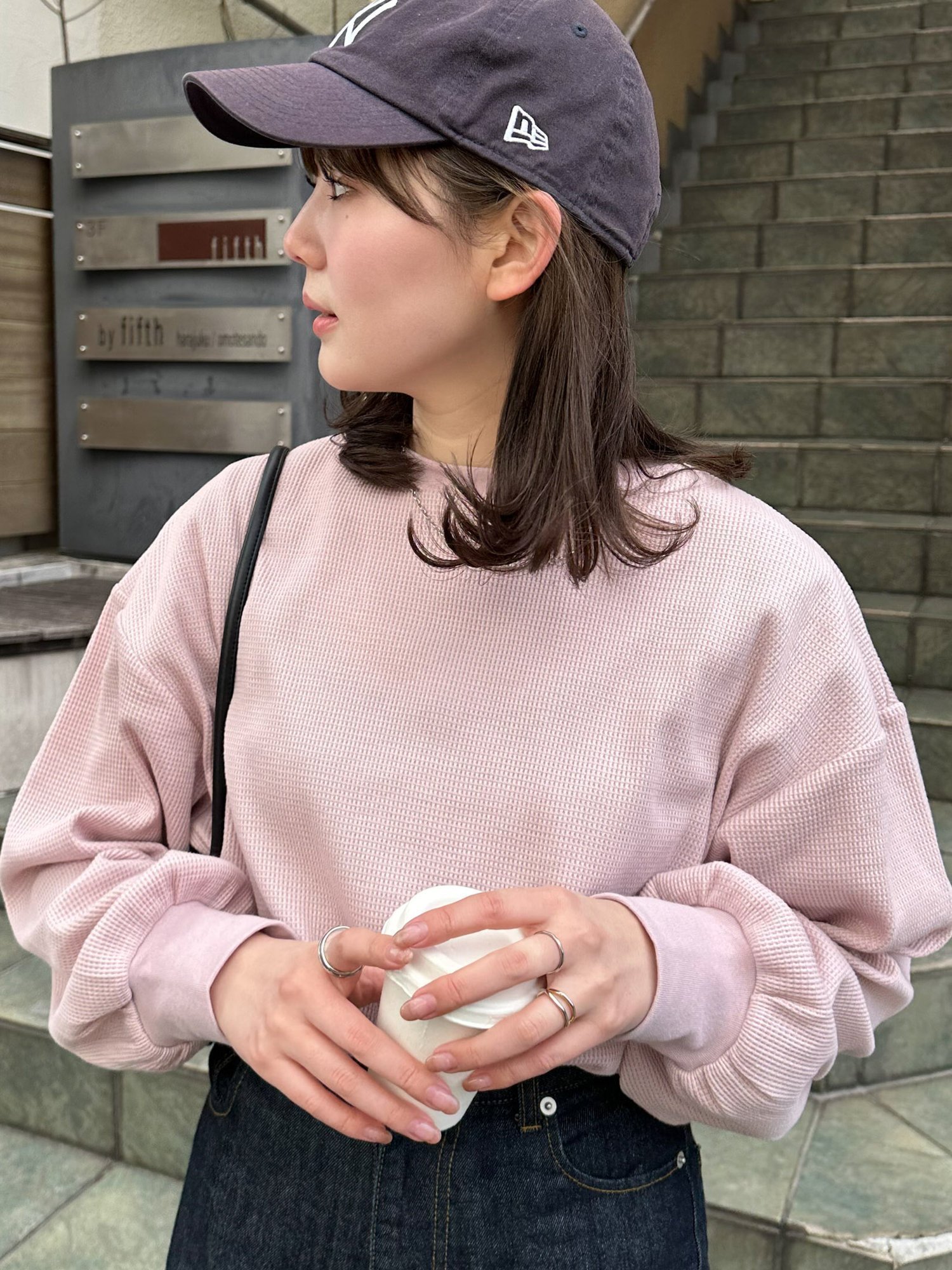 【ディスコート/Discoat】の【ベストセラー】ワッフルロングTシャツ《WEB限定》 インテリア・キッズ・メンズ・レディースファッション・服の通販 founy(ファニー) 　ファッション　Fashion　レディースファッション　Fashion for Women　アウター　Coat / Outerwear Collection　トップス・カットソー　Cut & Sew Tops　シャツ・ブラウス・オフィスカジュアル　Elegant Blouses & Button-Ups　ロングTシャツ・Tシャツ　Longline T-Shirts & Tees　ベスト&ジレ / 重ね着スタイル　Vests & Gilets　シンプル　Simple, Minimal　スリット　Slit, Slit Detail　ロング　Long, Long-Length　ワッフル　Waffle, Waffle Knit　ピンクベージュ|ID: prp329100004637648 ipo3291000000033632002