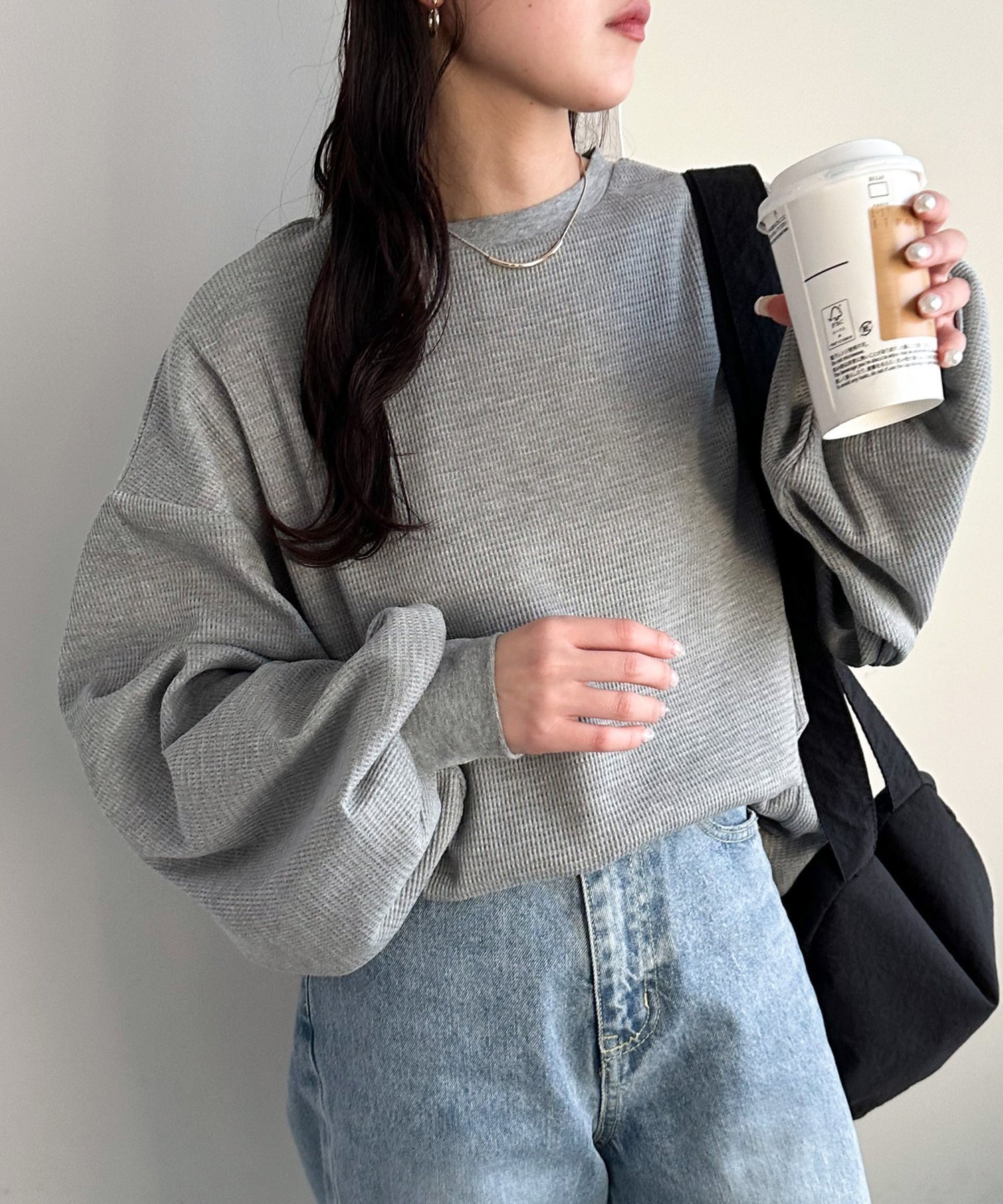 【ディスコート/Discoat】の【ベストセラー】ワッフルロングTシャツ《WEB限定》 インテリア・キッズ・メンズ・レディースファッション・服の通販 founy(ファニー) 　ファッション　Fashion　レディースファッション　Fashion for Women　アウター　Coat / Outerwear Collection　トップス・カットソー　Cut & Sew Tops　シャツ・ブラウス・オフィスカジュアル　Elegant Blouses & Button-Ups　ロングTシャツ・Tシャツ　Longline T-Shirts & Tees　ベスト&ジレ / 重ね着スタイル　Vests & Gilets　シンプル　Simple, Minimal　スリット　Slit, Slit Detail　ロング　Long, Long-Length　ワッフル　Waffle, Waffle Knit　グレー|ID: prp329100004637648 ipo3291000000033632030