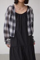【アズール バイ マウジー/AZUL by moussy】のシアーチェックフードシャツ 人気、トレンドファッション・服の通販 founy(ファニー) ファッション Fashion レディースファッション Fashion for Women トップス・カットソー Cut & Sew Tops シャツ・ブラウス・オフィスカジュアル Elegant Blouses & Button-Ups おすすめ Recommended / Our Picks シアー Sheer, See-Through ショート Short, Short Length チェック Check, Plaid, Tartan デニム Denim, Jeans Material トレンド Trend, Trending Now 夏 Summer 羽織 Haori, Light Jacket thumbnail 柄BLK5|ID: prp329100004637678 ipo3291000000033605450