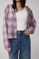 【アズール バイ マウジー/AZUL by moussy】のシアーチェックフードシャツ 人気、トレンドファッション・服の通販 founy(ファニー) ファッション Fashion レディースファッション Fashion for Women トップス・カットソー Cut & Sew Tops シャツ・ブラウス・オフィスカジュアル Elegant Blouses & Button-Ups おすすめ Recommended / Our Picks シアー Sheer, See-Through ショート Short, Short Length チェック Check, Plaid, Tartan デニム Denim, Jeans Material トレンド Trend, Trending Now 夏 Summer 羽織 Haori, Light Jacket thumbnail 柄PNK5|ID: prp329100004637678 ipo3291000000033605455