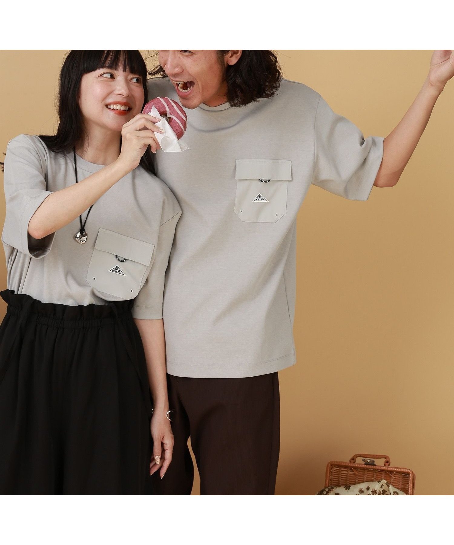 【グローバルワーク/GLOBAL WORK】のKELTYコラボTシャツ/半袖/576834 インテリア・キッズ・メンズ・レディースファッション・服の通販 founy(ファニー) 　ファッション　Fashion　レディースファッション　Fashion for Women　トップス・カットソー　Cut & Sew Tops　シャツ・ブラウス・オフィスカジュアル　Elegant Blouses & Button-Ups　ロングTシャツ・Tシャツ　Longline T-Shirts & Tees　おすすめ　Recommended / Our Picks　アウトドア　Outdoor Clothing　コラボ　Collaboration, Collab　ストレッチ　Stretch, Stretchy Fabric　セットアップ　Set-Up, Coordinated Outfit　トレンド　Trend, Trending Now　ポケット　Pocket, Pocket Detail　リラックス　Relax, Relaxed Fit　半袖　Short Sleeve, Half Sleeve　ベージュ50|ID: prp329100004637765 ipo3291000000033621827