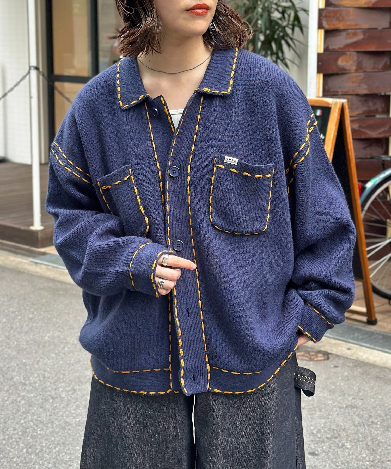 【シーピーシーエム/CPCM】のハンドステッチニットシャツ 人気、トレンドファッション・服の通販 founy(ファニー) 　ファッション　Fashion　レディースファッション　Fashion for Women　トップス・カットソー　Cut & Sew Tops　ニット　Knit Tops & Sweaters　シャツ・ブラウス・オフィスカジュアル　Elegant Blouses & Button-Ups　おすすめ　Recommended / Our Picks　インナー　Innerwear　スラックス　Slacks, Dress Pants　ダウン　Down, Puffer　ポケット　Pocket, Pocket Detail　秋　Autumn　 other-1|ID: prp329100004637791 ipo3291000000033422370