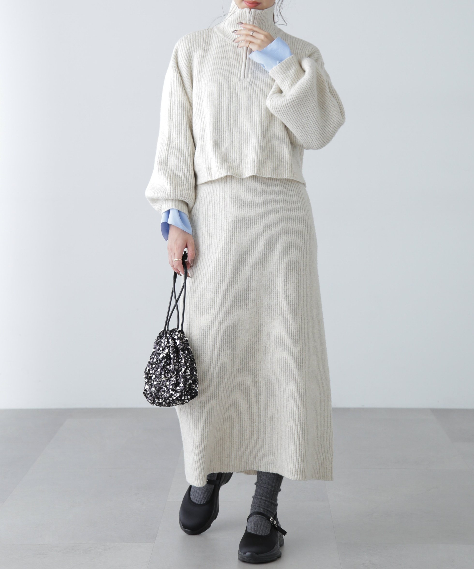 【フリーズマート/FREE'S MART】のハーフジップニット×ナロースカートセットアップ 人気、トレンドファッション・服の通販 founy(ファニー) 　ファッション　Fashion　レディースファッション　Fashion for Women　セットアップ　Matching Sets　スカート・ミニ/ミディ/マキシ　Skirts / Mini, Midi & Maxi Skirts　おすすめ　Recommended / Our Picks　セットアップ　Set-Up, Coordinated Outfit　トレンド　Trend, Trending Now　ハーフ　Half, Half-Length　ワイド　Wide, Wide Fit　人気　Popular, Best Seller　 other-1|ID: prp329100004637853 ipo3291000000033423062