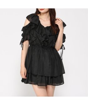 【イング/INGNI】のINGNI/肩開きフリルミニOP 人気、トレンドファッション・服の通販 founy(ファニー) ファッション Fashion レディースファッション Fashion for Women ワンピース Dresses フリル Frill, Ruffle |ID:prp329100004637954