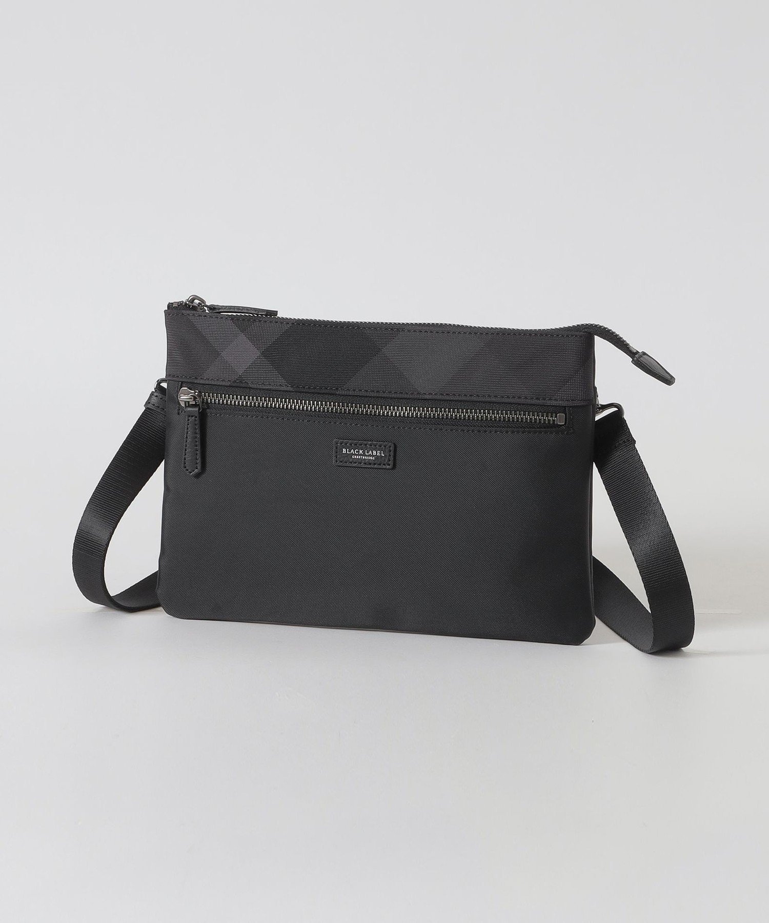 【その他のブランド/Other】の【一部店舗限定】ナイロンオックスクレストブリッジチェックサコッシュ インテリア・キッズ・メンズ・レディースファッション・服の通販 founy(ファニー) 　ファッション　Fashion　メンズファッション　Fashion for Men　ショルダー　Shoulder, Shoulder Strap　エレガント 上品　Elegant　ブラック|ID: prp329100004637962 ipo3291000000033509363