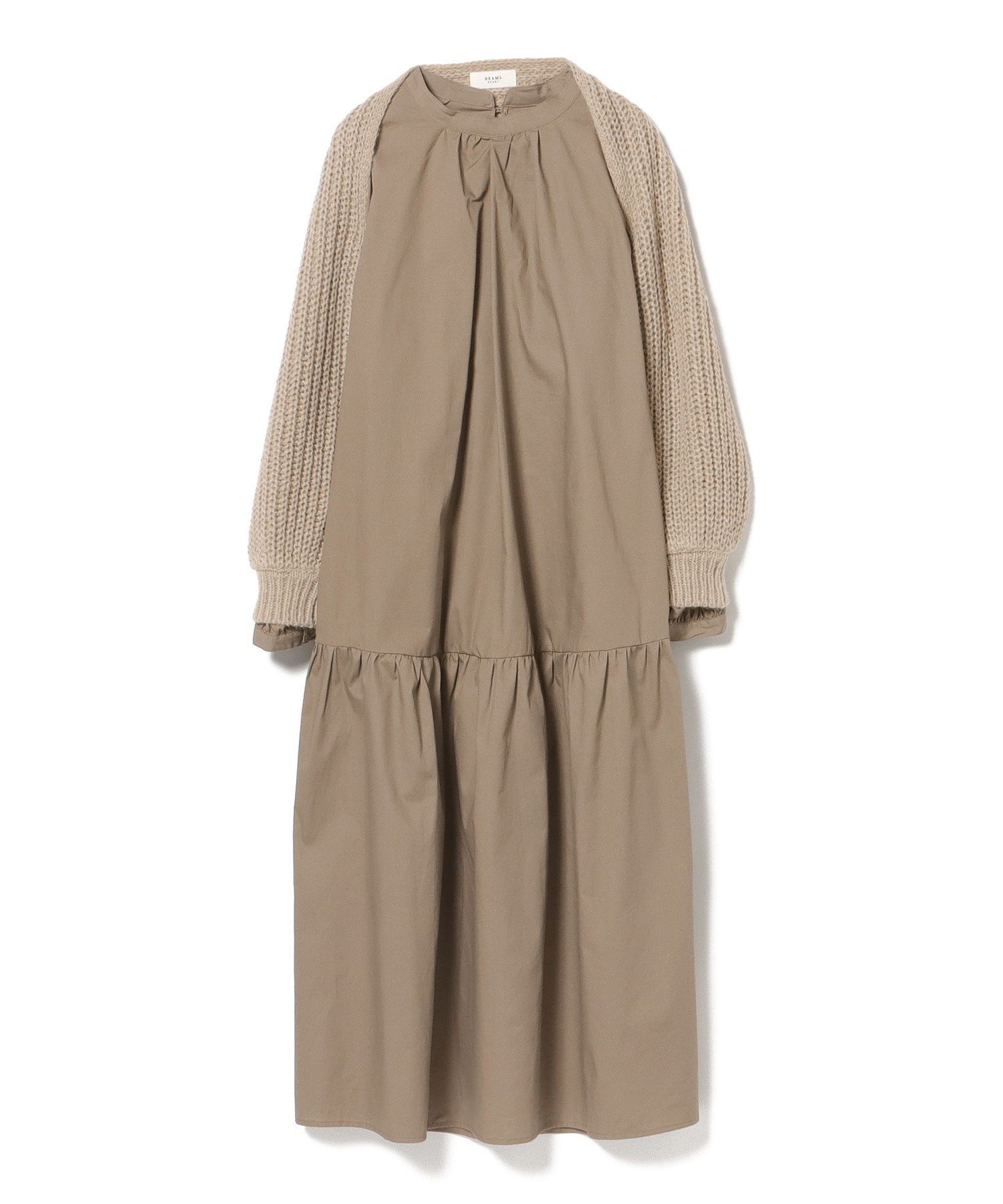 【ビームス ハート/BEAMS HEART】のボレロ * ギャザーワンピース (セットアイテム) インテリア・キッズ・メンズ・レディースファッション・服の通販 founy(ファニー) 　ファッション　Fashion　レディースファッション　Fashion for Women　アウター　Coat / Outerwear Collection　ボレロ・ショート丈ジャケット / ドレス羽織りに　Boleros & Short Jackets　カットソー　Cut and Sewn Top　ギャザー　Gathered, Ruffled　スニーカー　Sneakers, Trainers　ボレロ　Bolero, Short Cardigan　リラックス　Relax, Relaxed Fit　GREIGE×MOCHA|ID: prp329100004638189 ipo3291000000033611877