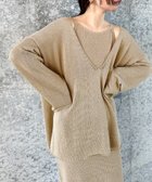 【セレクトモカ/SELECT MOCA】の【サイズ展開あり】ディープVネックルーズニット グレイッシュベージュ-230|ID: prp329100004638209 ipo3291000000033494068