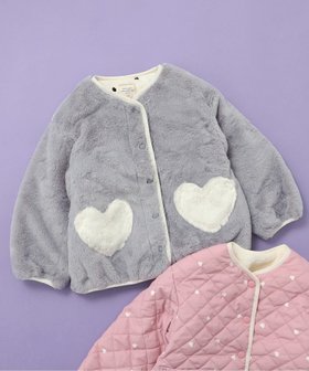 【エフオー オンラインストア/F.O.Online Store / KIDS】のハートポケットリバーシブルファージャケット 人気、トレンドファッション・服の通販 founy(ファニー) ファッション Fashion キッズファッション Fashion for Kids アウター Coat Outerwear /Kids キルティング Quilted, Quilting トレーナー Sweatshirt, Trainer 冬 Winter / This Winter |ID:prp329100004638660