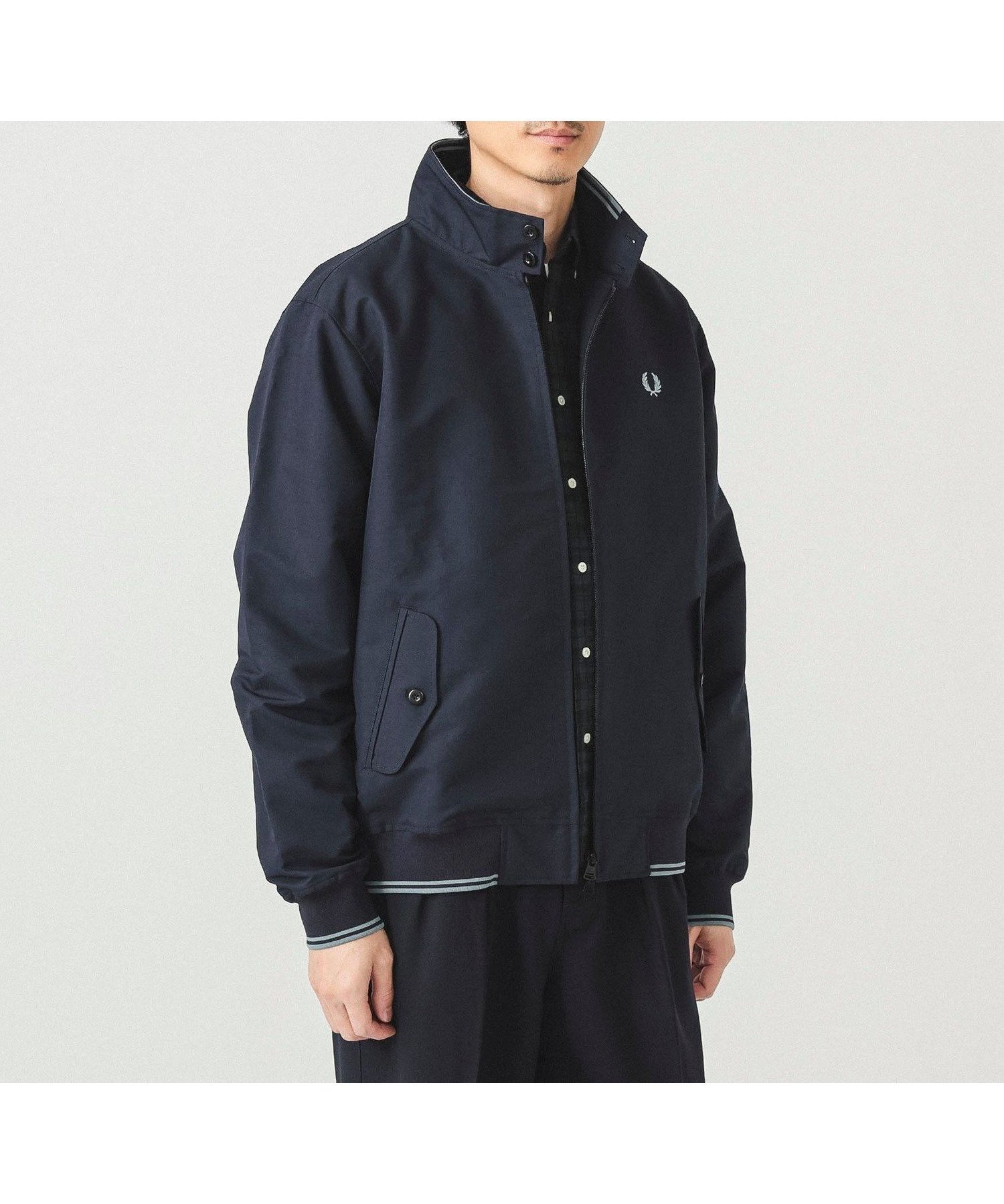 【ビームス/BEAMS / MEN】の【別注】FRED PERRY / ハリントン ジャケット 25FW 秋アウター ライトアウター インテリア・キッズ・メンズ・レディースファッション・服の通販 founy(ファニー) 　ファッション　Fashion　メンズファッション　Fashion for Men　アウター　Men's Coats Outerwear　秋　Autumn　クラシック　Classic, Timeless Style　ジャケット　Jacket, Outerwear　フィット　Fit, Slim Fit　ベスト　Vest, Waistcoat　別注　Limited Edition, Custom Order　モダン　Modern, Contemporary　レギュラー　Regular, Standard Fit　ロンドン　London Style, British Inspired　エレガント 上品　Elegant　NAVY|ID: prp329100004638743 ipo3291000000034066229