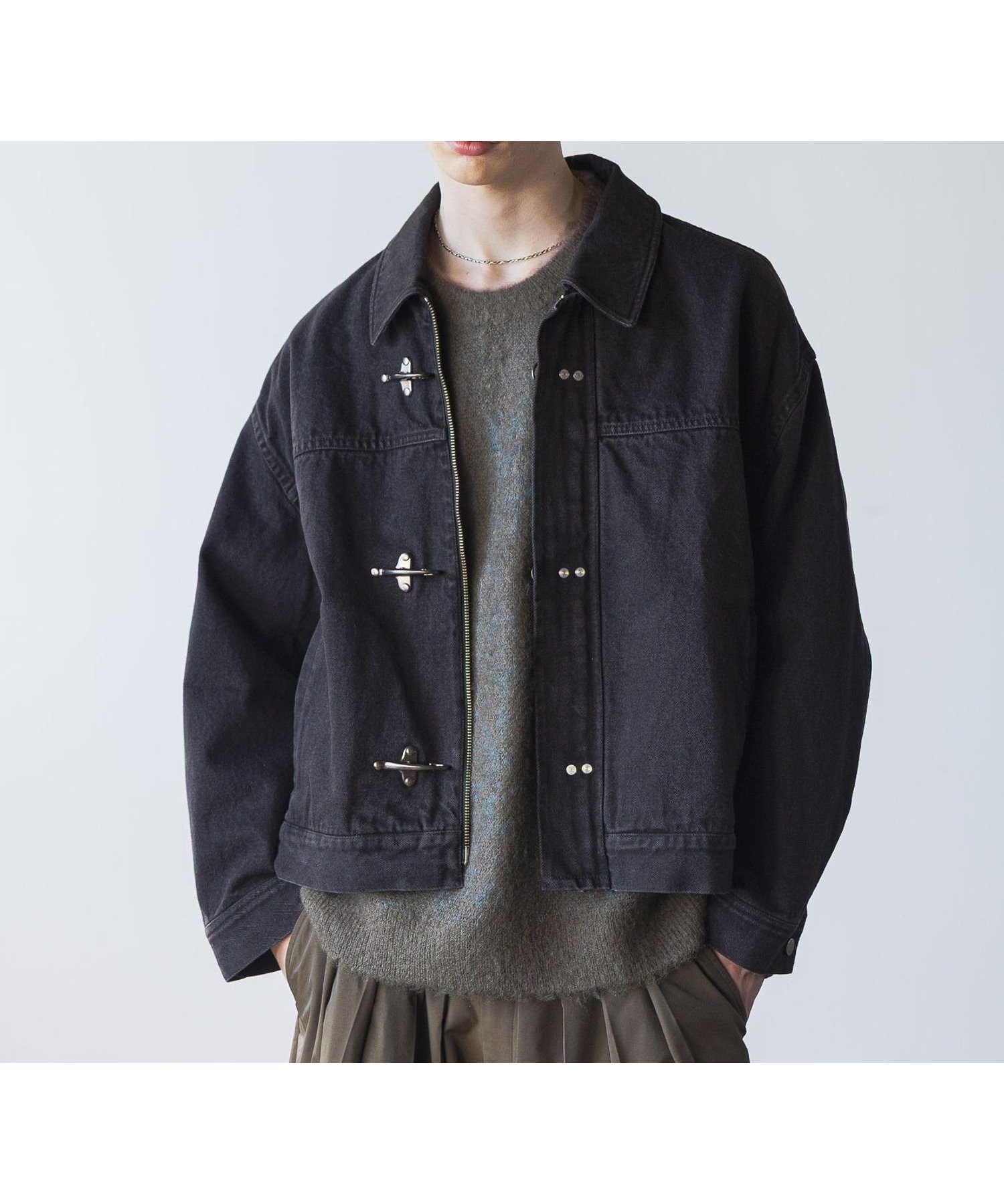 【ハレ/HARE / MEN】のファイヤーマンバックルデニムブルゾン インテリア・キッズ・メンズ・レディースファッション・服の通販 founy(ファニー) 　ファッション　Fashion　メンズファッション　Fashion for Men　インナー　Innerwear　コンパクト　Compact, Small Size　セットアップ　Set-Up, Coordinated Outfit　デニム　Denim, Jeans Material　フロント　Front, Front Design　ブルゾン　Blouson, Bomber Jacket　冬　Winter / This Winter　ブラック系その他10|ID: prp329100004638768 ipo3291000000033550489