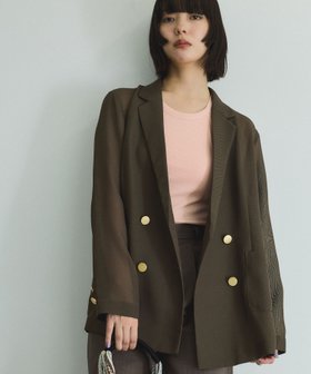 【ビッキー/VICKY】の【追加生産】メッシュダブルテーラージャケット≪手洗い可能≫ 人気、トレンドファッション・服の通販 founy(ファニー) ファッション Fashion レディースファッション Fashion for Women アウター Coat / Outerwear Collection レディースジャケット・軽アウター Jackets 春 Spring 秋 Autumn ジャケット Jacket, Outerwear フラット Flat, Flat Shoes ポケット Pocket, Pocket Detail メタル Metal, Metal Parts 再入荷 Restock / Back in Stock おすすめ Recommended / Our Picks |ID:prp329100004638896