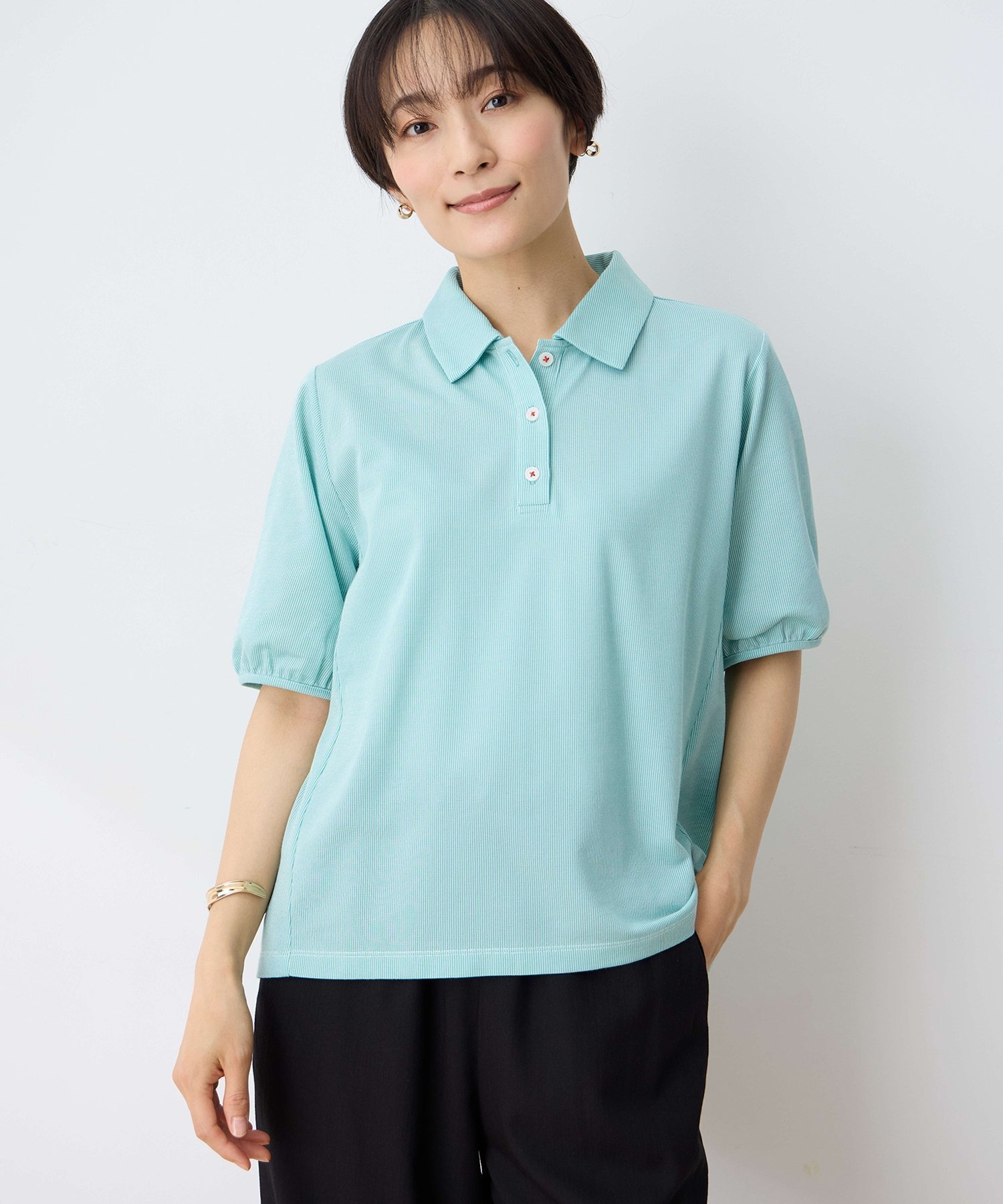 【デコイ/DECOY Since1981】のサッカーポロシャツ インテリア・キッズ・メンズ・レディースファッション・服の通販 founy(ファニー) 　ファッション　Fashion　レディースファッション　Fashion for Women　トップス・カットソー　Cut & Sew Tops　シャツ・ブラウス・オフィスカジュアル　Elegant Blouses & Button-Ups　ポロシャツ・きれいめカジュアル　Smart-Casual Polo Tops　サッカー　Seersucker, Summer Fabric　ポロシャツ　Polo Shirt, Collared Tee　定番　Standard, Basic Item　グリーン|ID: prp329100004638991 ipo3291000000033570548
