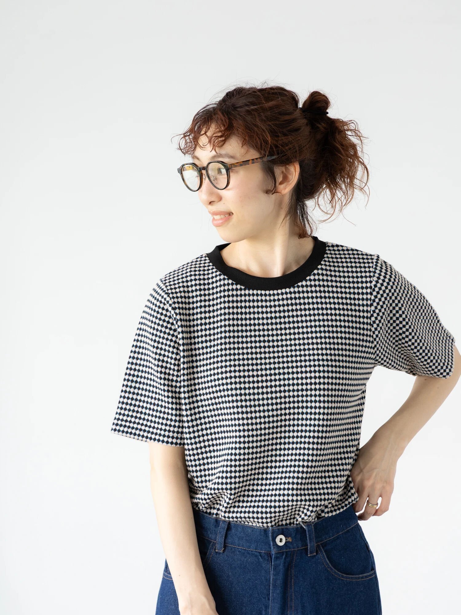 【テチチ/Te chichi】のハニカム柄カットジャカードトップス インテリア・キッズ・メンズ・レディースファッション・服の通販 founy(ファニー) 　ファッション　Fashion　レディースファッション　Fashion for Women　トップス・カットソー　Cut & Sew Tops　バランス　Balance, Style Balance　ベーシック　Basic, Essential　ブラック|ID: prp329100004639000 ipo3291000000033437855