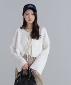 【フリーズマート/FREE'S MART】の前後2WAYぽこぽこリボンカーディガン 人気、トレンドファッション・服の通販 founy(ファニー) ファッション Fashion レディースファッション Fashion for Women トップス・カットソー Cut & Sew Tops カーディガン・羽織り Layered Style Cardigans イエロー Yellow カーディガン Cardigan, Knitwear ダブル Double, Double-Breasted デニム Denim, Jeans Material トレンド Trend, Trending Now リボン Ribbon, Bow thumbnail オフホワイト|ID: prp329100004639015 ipo3291000000033438003