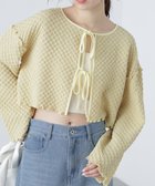 【フリーズマート/FREE'S MART】の前後2WAYぽこぽこリボンカーディガン 人気、トレンドファッション・服の通販 founy(ファニー) ファッション Fashion レディースファッション Fashion for Women トップス・カットソー Cut & Sew Tops カーディガン・羽織り Layered Style Cardigans イエロー Yellow カーディガン Cardigan, Knitwear ダブル Double, Double-Breasted デニム Denim, Jeans Material トレンド Trend, Trending Now リボン Ribbon, Bow thumbnail ライトグリーン|ID: prp329100004639015 ipo3291000000033438005