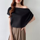 【ココモモ/COCOMOMO】の【着こなし自在】 オフショル 半袖カットソー ボートネック セクシー 夏 人気、トレンドファッション・服の通販 founy(ファニー) ファッション Fashion レディースファッション Fashion for Women トップス・カットソー Cut & Sew Tops カットソー・ベーシックTシャツ Cut-and-Sewn Tops / Stretch Tees & Basics カットソー Cut and Sewn Top ショルダー Shoulder, Shoulder Strap タイトスカート Pencil Skirt, Tight Skirt デコルテ Décolleté, Neckline デニム Denim, Jeans Material エレガント 上品 Elegant 半袖 Short Sleeve, Half Sleeve 夏 Summer ビジネス 仕事 通勤 Business / Work / Commuting thumbnail ブラック|ID: prp329100004639027 ipo3291000000033523237