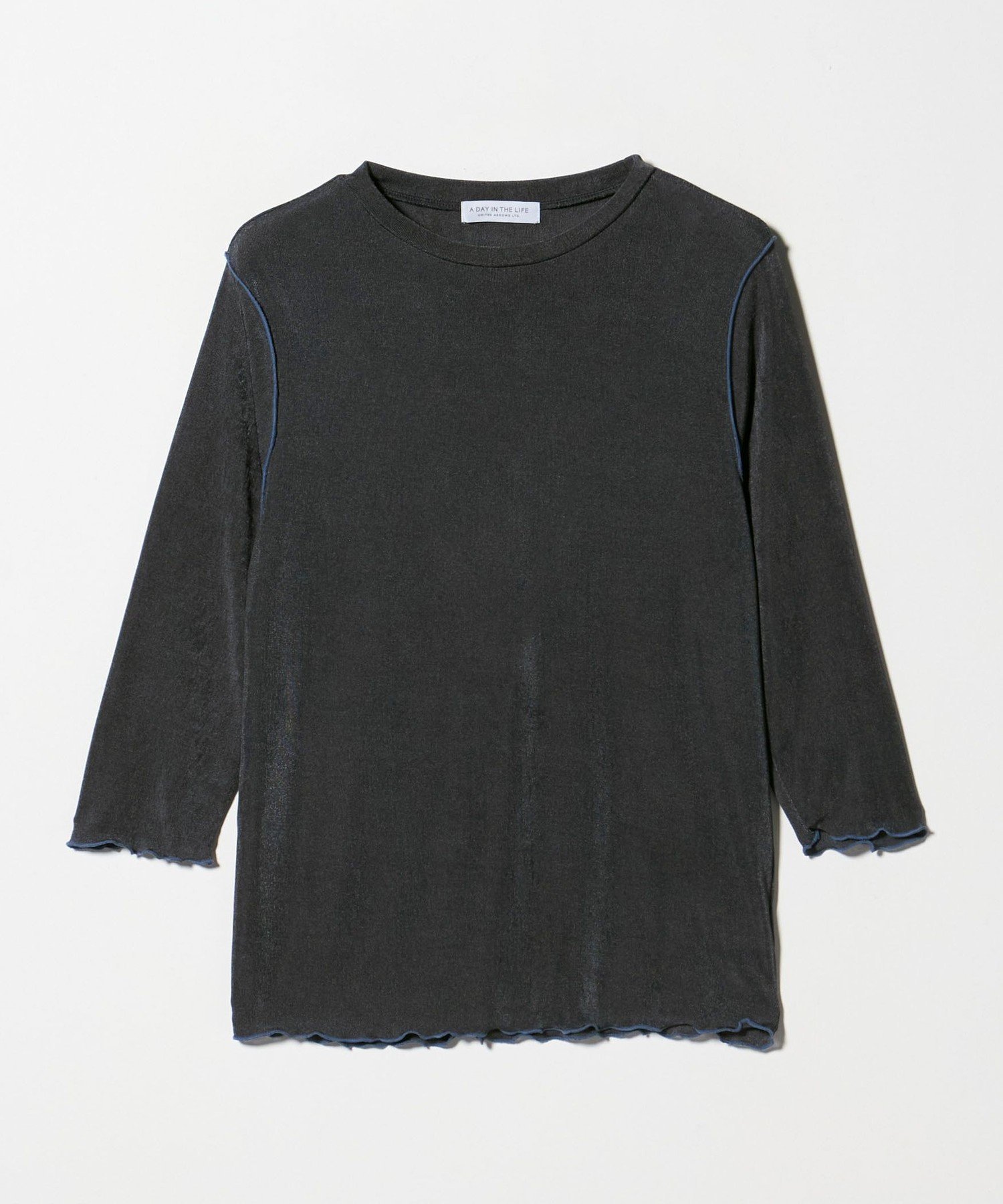 【ユナイテッドアローズ/UNITED ARROWS】のシャイニーリブ カラーメロー カットソー A DAY IN THE LIFE インテリア・キッズ・メンズ・レディースファッション・服の通販 founy(ファニー) 　ファッション　Fashion　レディースファッション　Fashion for Women　トップス・カットソー　Cut & Sew Tops　カットソー・ベーシックTシャツ　Cut-and-Sewn Tops / Stretch Tees & Basics　インナー　Innerwear　カットソー　Cut and Sewn Top　コンパクト　Compact, Small Size　トレンド　Trend, Trending Now　フレア　Flare, Flared　ロング　Long, Long-Length　ワイド　Wide, Wide Fit　エレガント 上品　Elegant　DK.GRAY|ID: prp329100004639085 ipo3291000000033438510
