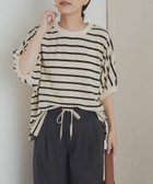 【アーバンリサーチ ドアーズ/URBAN RESEARCH DOORS】のブークレボーダータックスリーブプルオーバー 人気、トレンドファッション・服の通販 founy(ファニー) ファッション Fashion レディースファッション Fashion for Women トップス・カットソー Cut & Sew Tops カジュアルプルオーバー・ニットトップス Pullovers & Knit Tops / Casual Pullovers 2025年 2025 2025春夏・S/S Spring/Summer 2025 SS25 シンプル Simple, Minimal ボーダー Border, Stripe 夏 Summer S/S・春夏 SS, Spring/Summer, Warm Season thumbnail NAT×BLK|ID: prp329100004639095 ipo3291000000033438671