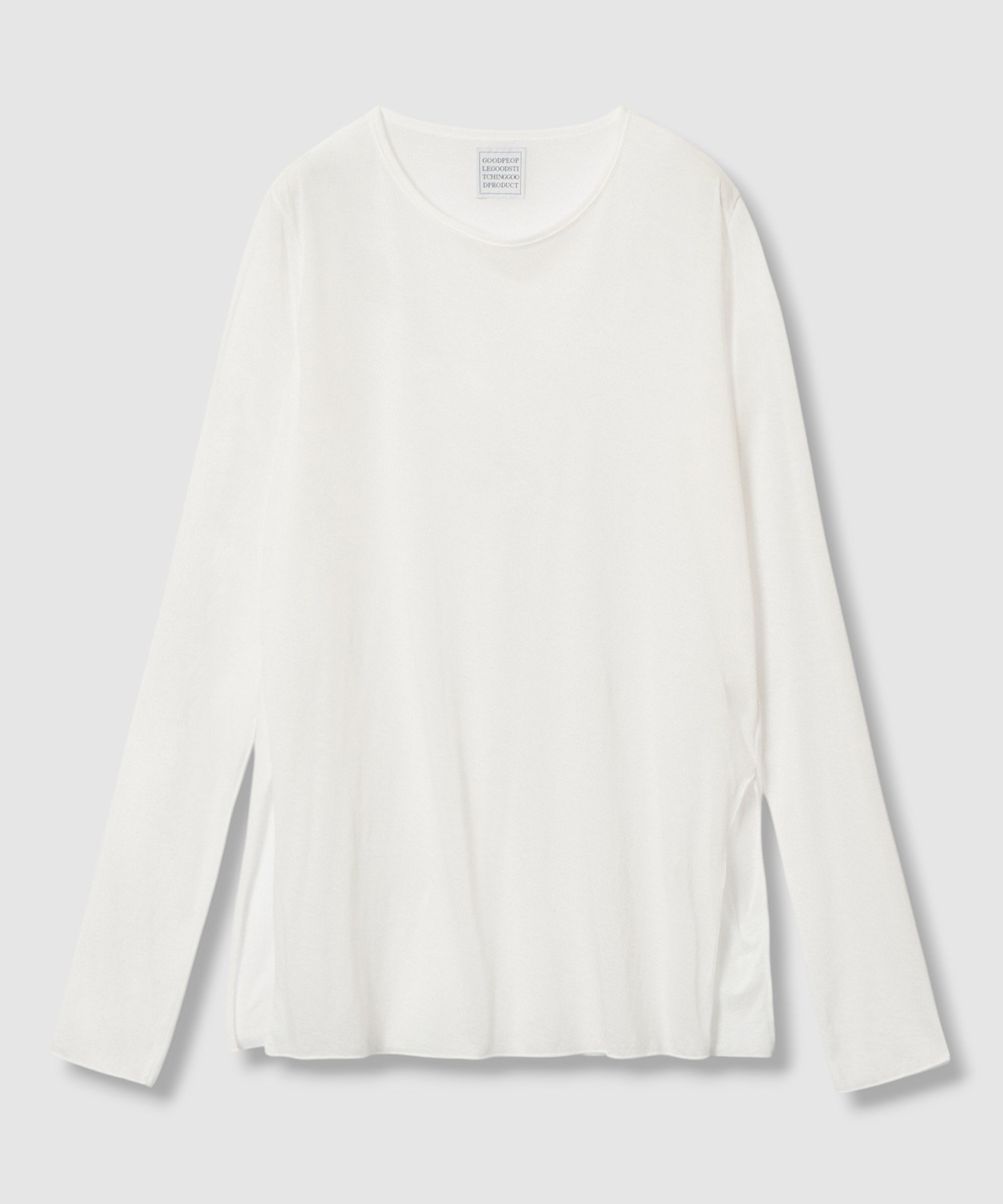 【ハウス オブ ロータス/HOUSE OF LOTUS】の【GGG】Fresca Zero Jersey Crew Neck Long Sleeve T インテリア・キッズ・メンズ・レディースファッション・服の通販 founy(ファニー) 　ファッション　Fashion　レディースファッション　Fashion for Women　トップス・カットソー　Cut & Sew Tops　シアー　Sheer, See-Through　ストレッチ　Stretch, Stretchy Fabric　スリット　Slit, Slit Detail　定番　Standard, Basic Item　A/W・秋冬　Autumn/Winter　冬　Winter / This Winter　ホワイト|ID: prp329100004639100 ipo3291000000033438687