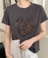 【ガール/GIRL】のスパンコールアニマル刺繍Tシャツ カットソー 人気、トレンドファッション・服の通販 founy(ファニー) ファッション Fashion レディースファッション Fashion for Women トップス・カットソー Cut & Sew Tops シャツ・ブラウス・オフィスカジュアル Elegant Blouses & Button-Ups ロングTシャツ・Tシャツ Longline T-Shirts & Tees カットソー・ベーシックTシャツ Cut-and-Sewn Tops / Stretch Tees & Basics インナー Innerwear カットソー Cut and Sewn Top カーディガン Cardigan, Knitwear シンプル Simple, Minimal ジャケット Jacket, Outerwear フロント Front, Front Design 再入荷 Restock / Back in Stock |ID:prp329100004639390