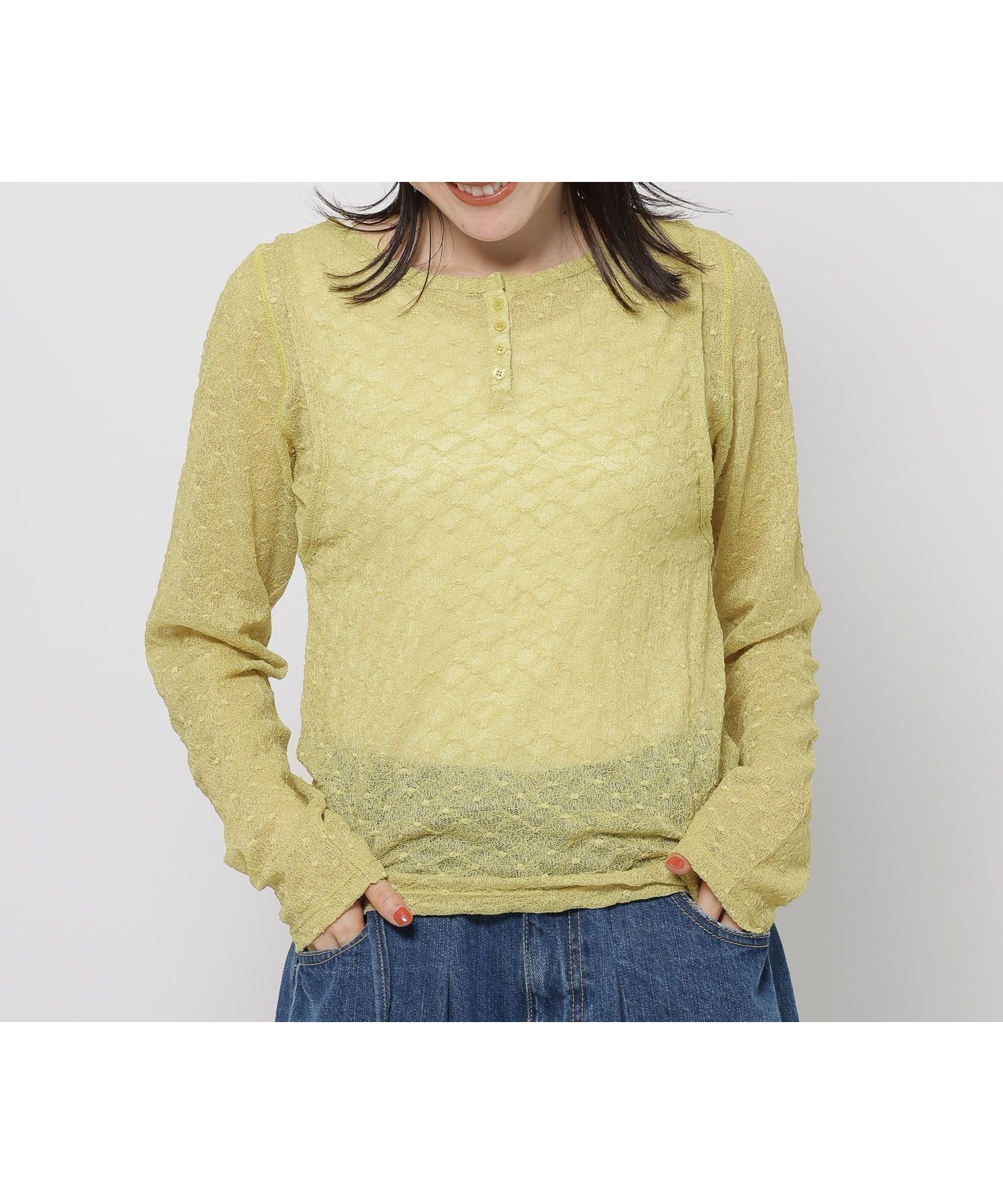 【ニコアンド/niko and】のフェイクレイヤーレースプルオーバー インテリア・キッズ・メンズ・レディースファッション・服の通販 founy(ファニー) 　ファッション　Fashion　レディースファッション　Fashion for Women　トップス・カットソー　Cut & Sew Tops　カジュアルプルオーバー・ニットトップス　Pullovers & Knit Tops / Casual Pullovers　おすすめ　Recommended / Our Picks　シンプル　Simple, Minimal　ストレッチ　Stretch, Stretchy Fabric　フィット　Fit, Slim Fit　レース　Lace, Lace Fabric　エレガント 上品　Elegant　マスタード|ID: prp329100004639434 ipo3291000000033594258