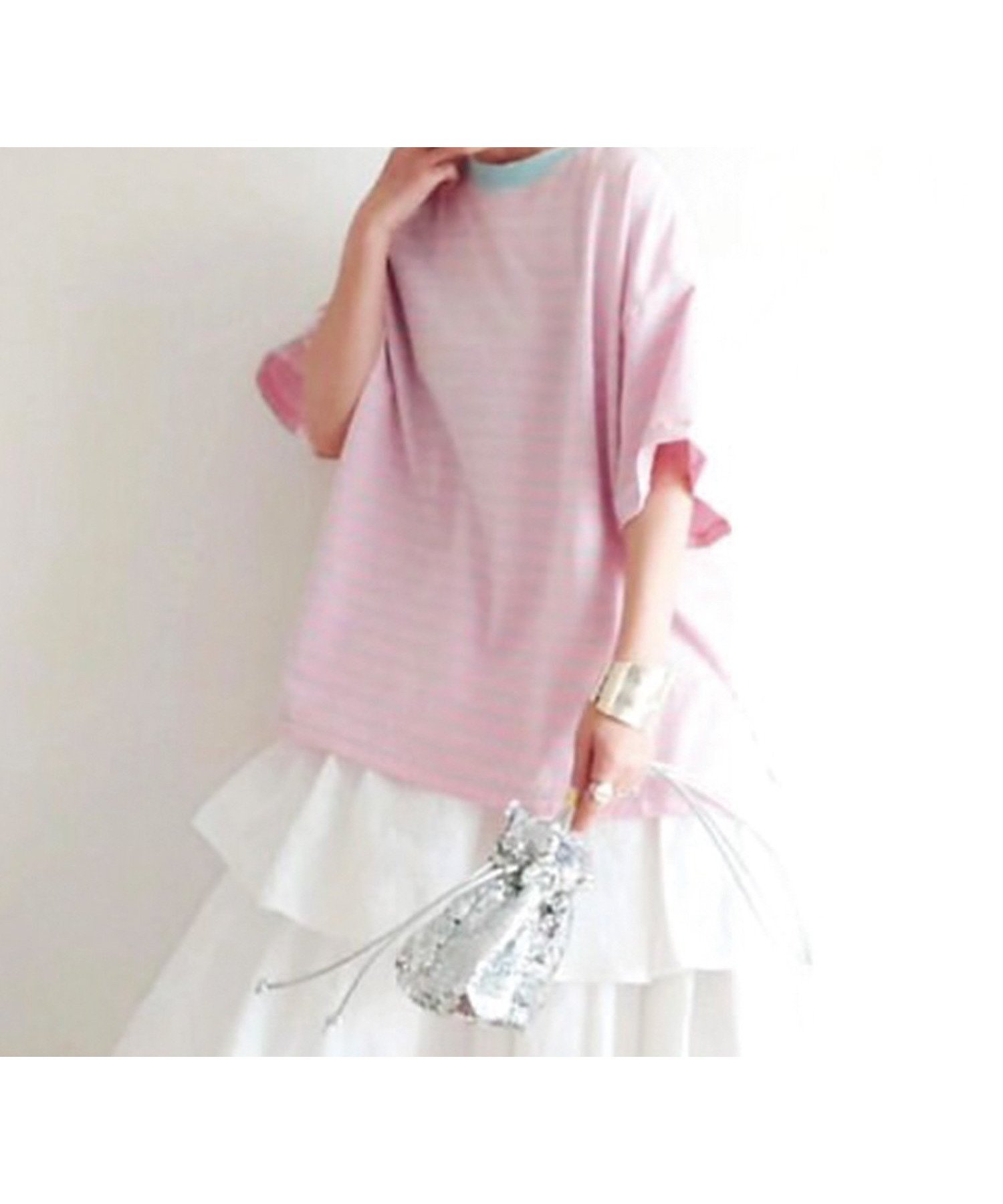 【コーナーズ/CORNERS】のCORNERS by yui カラーボーダー半袖トップス 人気、トレンドファッション・服の通販 founy(ファニー) 　ファッション　Fashion　レディースファッション　Fashion for Women　トップス・カットソー　Cut & Sew Tops　おすすめ　Recommended / Our Picks　コラボ　Collaboration, Collab　ボーダー　Border, Stripe　半袖　Short Sleeve, Half Sleeve　夏　Summer　春　Spring　S/S・春夏　SS, Spring/Summer, Warm Season　 other-1|ID: prp329100004639488 ipo3291000000033543496