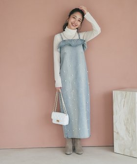 【ラブティックボンボン/La boutique BonBon】の【最強着映えワンピ】パール付きデニムキャミワンピース 人気、トレンドファッション・服の通販 founy(ファニー) ファッション Fashion レディースファッション Fashion for Women ワンピース Dresses キャミソールワンピース Camisole Dresses インナー Innerwear スニーカー Sneakers, Trainers スリット Slit, Slit Detail パール Pearl, Pearl Accent フィット Fit, Slim Fit フリル Frill, Ruffle ポケット Pocket, Pocket Detail ラップ Wrap, Wrap Design おすすめ Recommended / Our Picks |ID:prp329100004639560