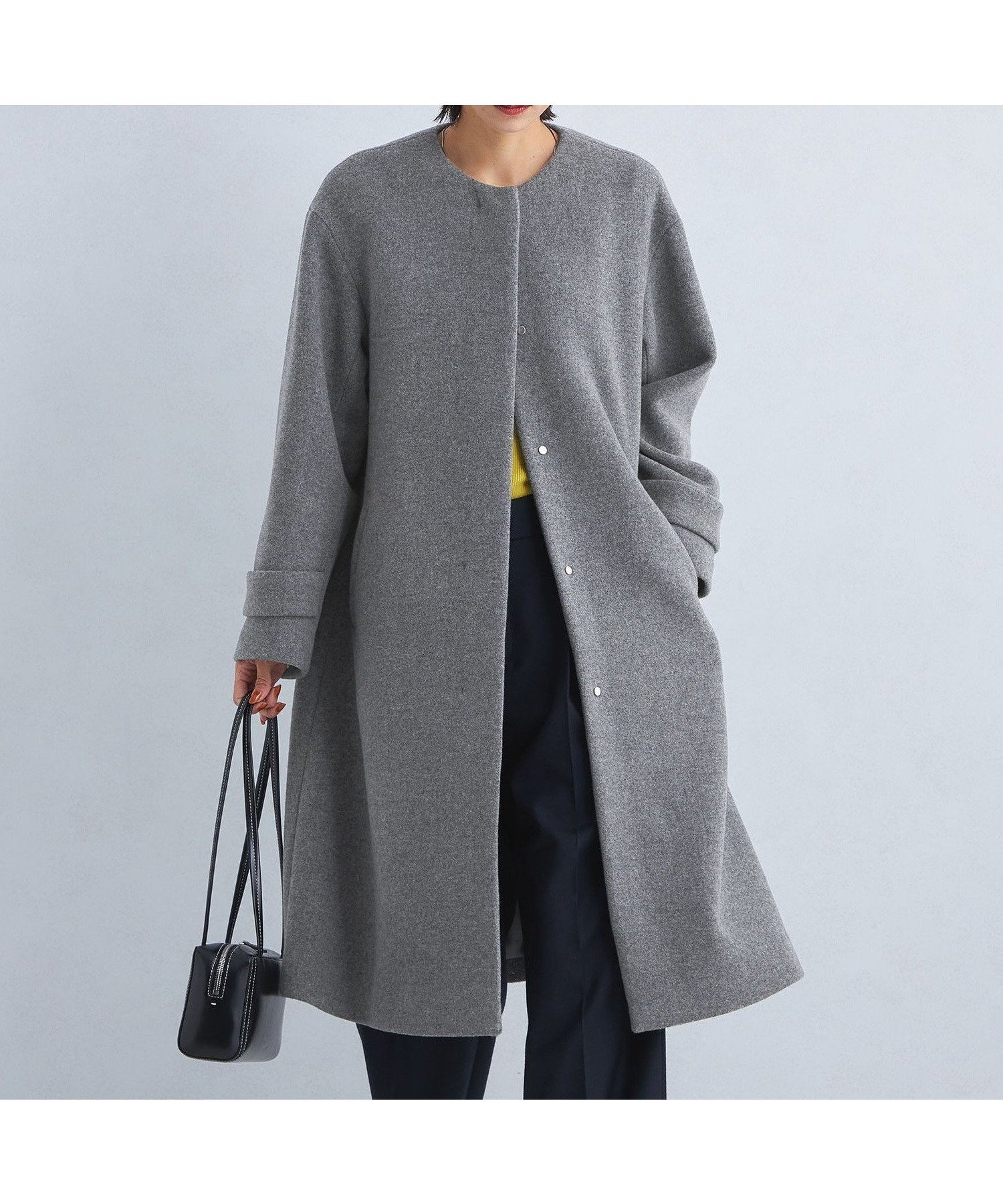 【ユナイテッドアローズ/UNITED ARROWS】のsize SHORT/TALLあり SENTDALE WOOL セントデールウール ノーカラー コート 人気、トレンドファッション・服の通販 founy(ファニー) 　ファッション　Fashion　レディースファッション　Fashion for Women　アウター　Coat / Outerwear Collection　コート・ロングコート・ピーコート　Long Coats, Peacoats & More　ウェーブ　Wavy Pattern　秋　Autumn　スリット　Slit, Slit Detail　センター　Center, Center Line　タートルネック　Turtleneck, High Neck　ドット　Polka Dot, Dot Pattern　ハイネック　High Neck, Mock Neck　フロント　Front, Front Design　マフラー　Scarf, Muffler　ミドル　Middle Length, Mid Height　メルトン　Melton, Heavy Wool　アウトレット　Outlet / Clearance　おすすめ　Recommended / Our Picks　バラクラバ　Balaclava　エレガント 上品　Elegant　クリスマス X'mas　Christmas / X'mas　ギフト プレゼント　Gift / Present　ビジネス 仕事 通勤　Business / Work / Commuting　 other-1|ID: prp329100004639602 ipo3291000000034237313