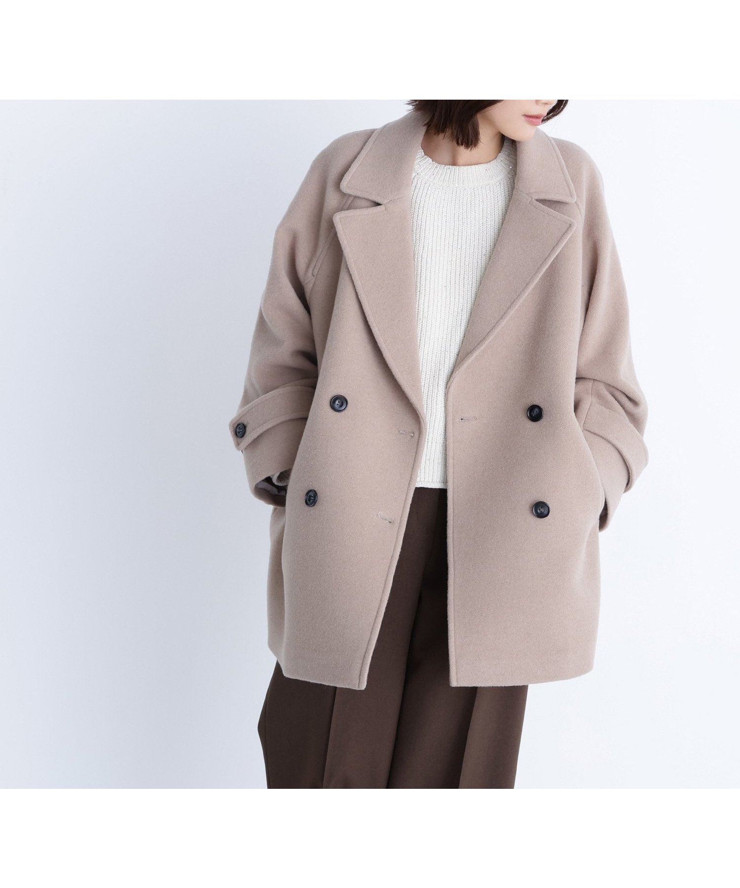 【ナチュラル ビューティー ベーシック/NATURAL BEAUTY BASIC】のダブルブレストフォルムミドルコート インテリア・キッズ・メンズ・レディースファッション・服の通販 founy(ファニー) 　ファッション　Fashion　レディースファッション　Fashion for Women　アウター　Coat / Outerwear Collection　コート・ロングコート・ピーコート　Long Coats, Peacoats & More　トレンド　Trend, Trending Now　ミドル　Middle Length, Mid Height　ベージュ|ID: prp329100004639674 ipo3291000000033444986