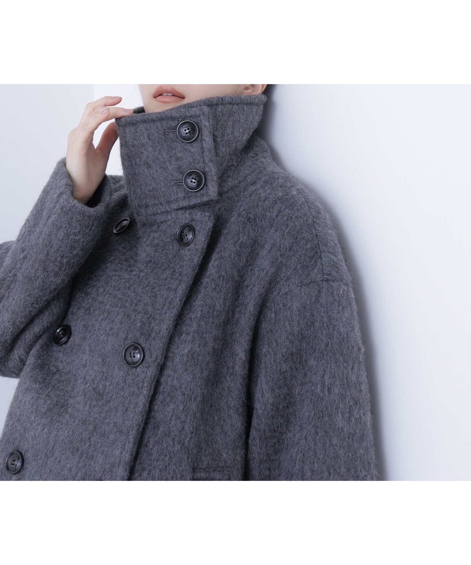 【ナチュラル ビューティー ベーシック/NATURAL BEAUTY BASIC】のスタンドネックシャギーミディコート インテリア・キッズ・メンズ・レディースファッション・服の通販 founy(ファニー) 　ファッション　Fashion　レディースファッション　Fashion for Women　アウター　Coat / Outerwear Collection　コート・ロングコート・ピーコート　Long Coats, Peacoats & More　おすすめ　Recommended / Our Picks　ボトム　Bottoms, Lower Wear　ミドル　Middle Length, Mid Height　メランジ　Melange, Mixed Yarn　ロング　Long, Long-Length　チャコール1|ID: prp329100004639675 ipo3291000000033445002