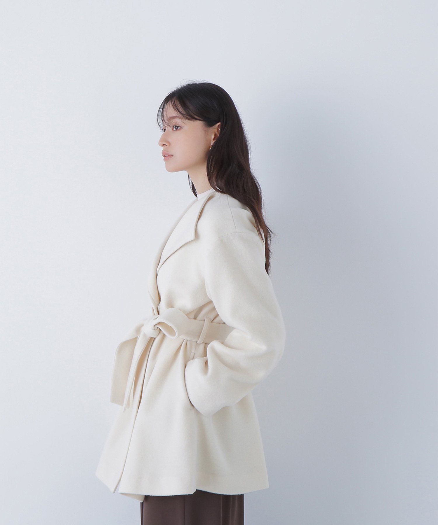 【ナチュラル ビューティー ベーシック/NATURAL BEAUTY BASIC】のベルテッドミディコート インテリア・キッズ・メンズ・レディースファッション・服の通販 founy(ファニー) 　ファッション　Fashion　レディースファッション　Fashion for Women　アウター　Coat / Outerwear Collection　コート・ロングコート・ピーコート　Long Coats, Peacoats & More　フロント　Front, Front Design　オフホワイト1|ID: prp329100004639679 ipo3291000000033445036