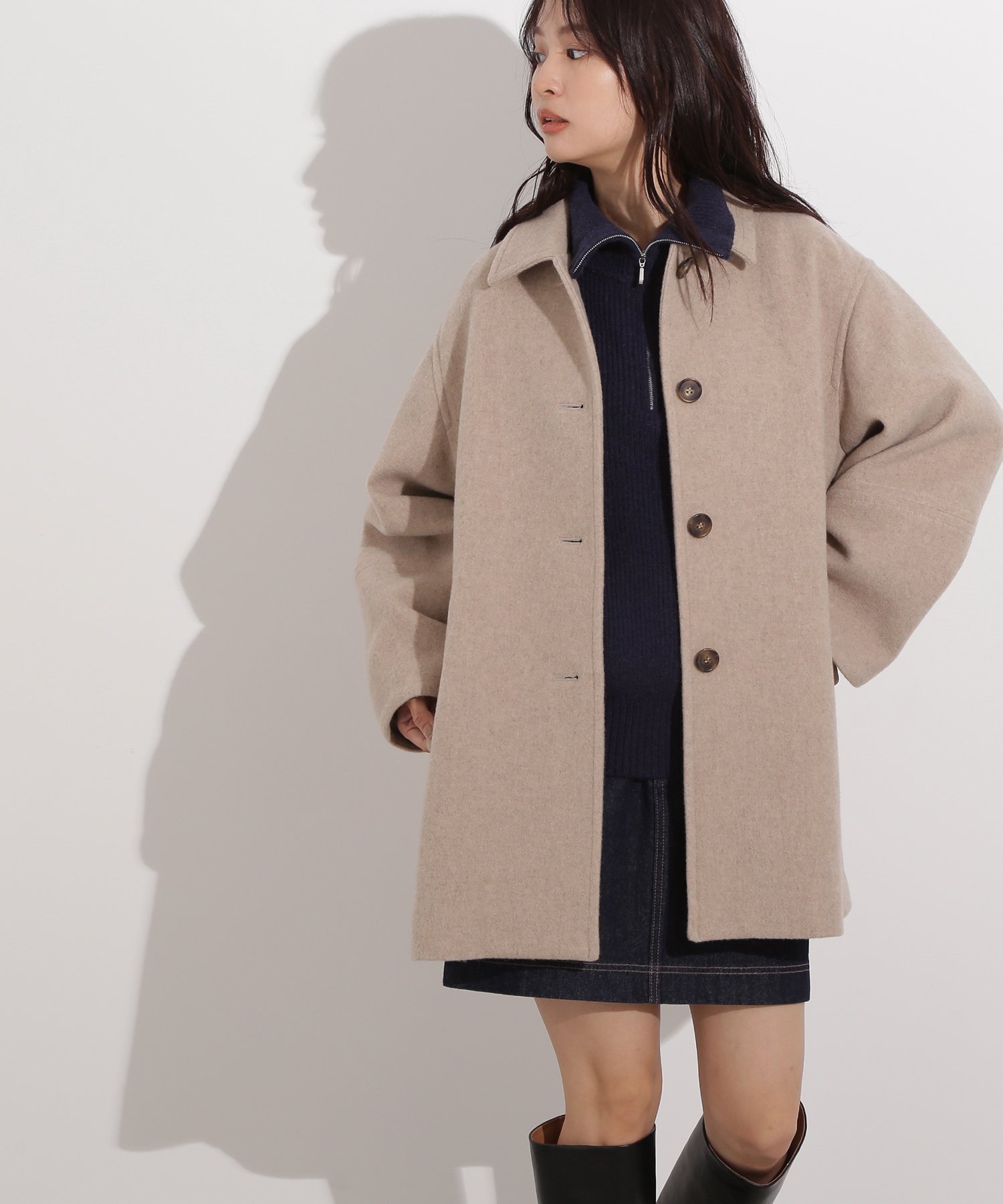 【エヌ ナチュラルビューティーベーシック/N.Natural Beauty basic】のステンカラーミディコート インテリア・キッズ・メンズ・レディースファッション・服の通販 founy(ファニー) ファッション Fashion レディースファッション Fashion for Women アウター Coat / Outerwear Collection コート・ロングコート・ピーコート Long Coats, Peacoats & More おすすめ Recommended / Our Picks スリーブ Sleeve, Long Sleeve / Short Sleeve フォルム Silhouette, Form ミドル Middle Length, Mid Height メランジ Melange, Mixed Yarn ロング Long, Long-Length ベージュ|ID: prp329100004639691 ipo3291000000034369419