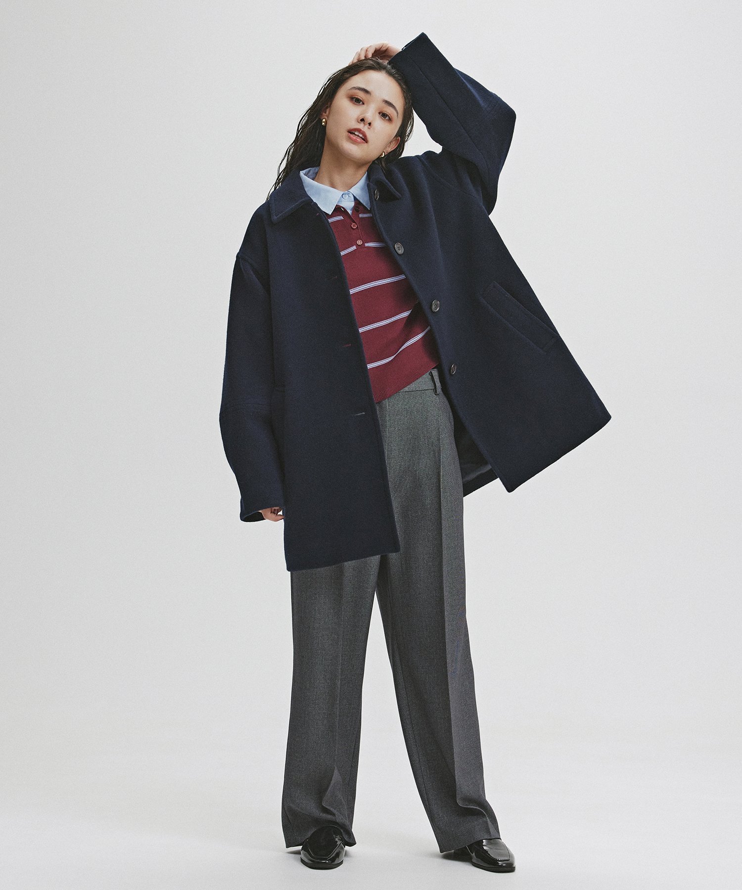 【エヌ ナチュラルビューティーベーシック/N.Natural Beauty basic】のステンカラーミディコート インテリア・キッズ・メンズ・レディースファッション・服の通販 founy(ファニー) ファッション Fashion レディースファッション Fashion for Women アウター Coat / Outerwear Collection コート・ロングコート・ピーコート Long Coats, Peacoats & More おすすめ Recommended / Our Picks スリーブ Sleeve, Long Sleeve / Short Sleeve フォルム Silhouette, Form ミドル Middle Length, Mid Height メランジ Melange, Mixed Yarn ロング Long, Long-Length ネイビー|ID: prp329100004639691 ipo3291000000034369421