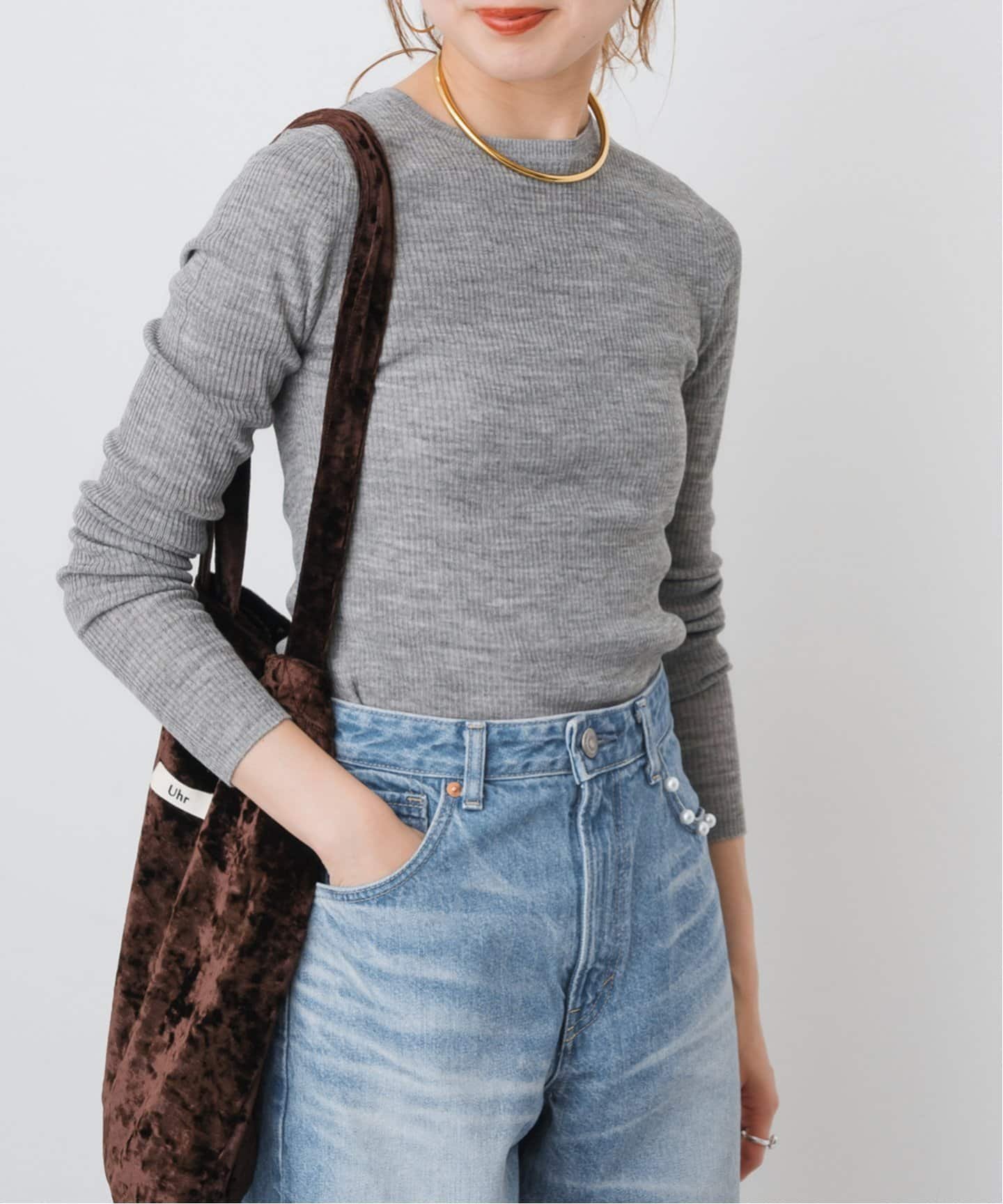 【スピック&スパン/Spick & Span】のウォッシャブルシアーリブニット インテリア・キッズ・メンズ・レディースファッション・服の通販 founy(ファニー) 　ファッション　Fashion　レディースファッション　Fashion for Women　トップス・カットソー　Cut & Sew Tops　ニット　Knit Tops & Sweaters　インナー　Innerwear　ウォッシャブル　Machine Washable　シアー　Sheer, See-Through　ジャケット　Jacket, Outerwear　バランス　Balance, Style Balance　フィット　Fit, Slim Fit　ベーシック　Basic, Essential　リブニット　Rib Knit, Ribbed Knit　エレガント 上品　Elegant　秋　Autumn　ビジネス 仕事 通勤　Business / Work / Commuting　グレーA|ID: prp329100004639711 ipo3291000000033823332