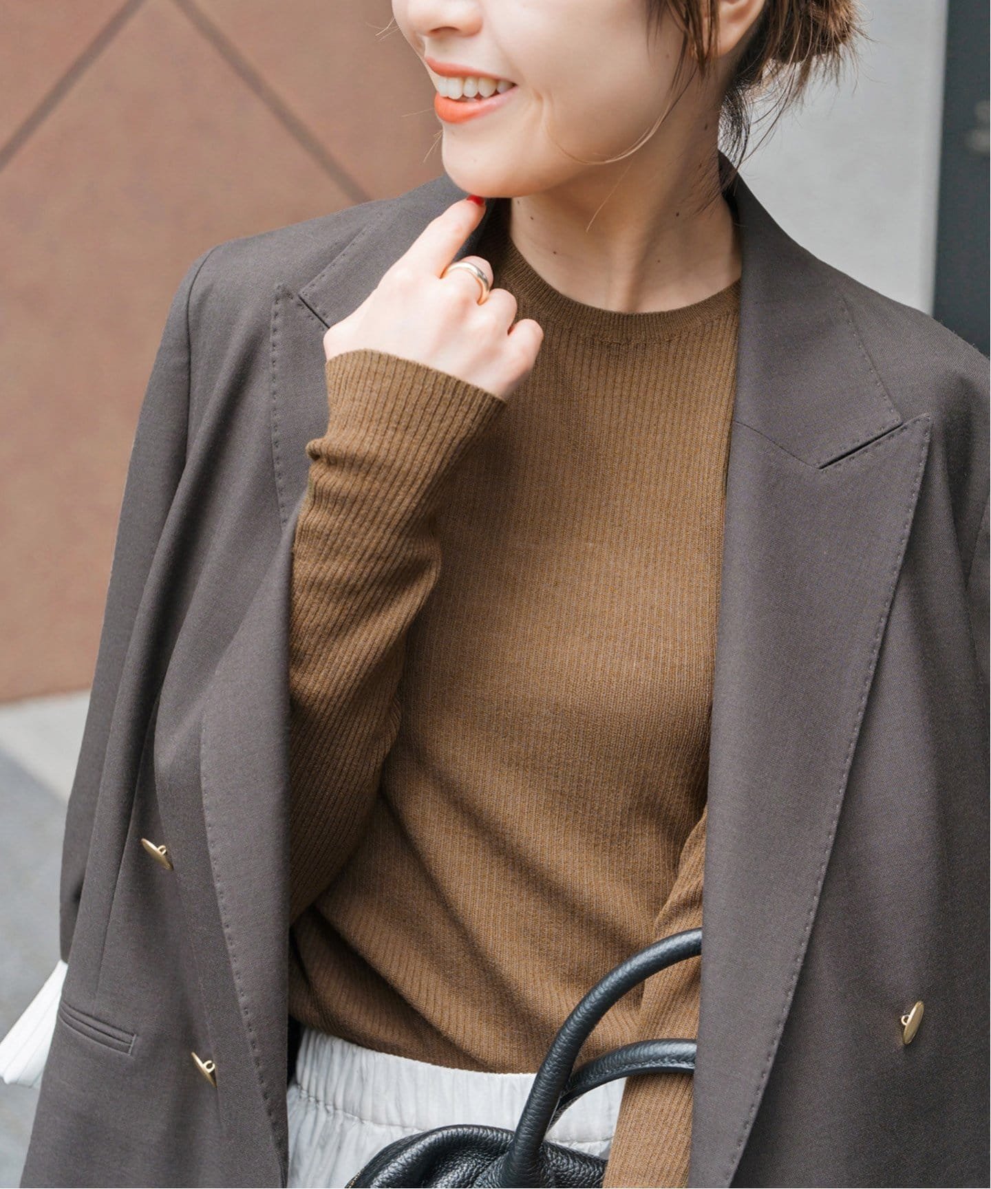 【スピック&スパン/Spick & Span】のウォッシャブルシアーリブニット インテリア・キッズ・メンズ・レディースファッション・服の通販 founy(ファニー) 　ファッション　Fashion　レディースファッション　Fashion for Women　トップス・カットソー　Cut & Sew Tops　ニット　Knit Tops & Sweaters　インナー　Innerwear　ウォッシャブル　Machine Washable　シアー　Sheer, See-Through　ジャケット　Jacket, Outerwear　バランス　Balance, Style Balance　フィット　Fit, Slim Fit　ベーシック　Basic, Essential　リブニット　Rib Knit, Ribbed Knit　エレガント 上品　Elegant　秋　Autumn　ビジネス 仕事 通勤　Business / Work / Commuting　キャメル|ID: prp329100004639711 ipo3291000000033823336