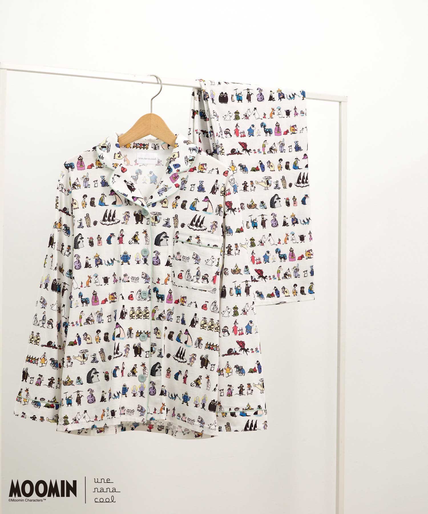 【ウンナナクール/une nana cool】の【ムーミン】【綿100%】 MOOMIN * une nana cool 開襟パジャマ 人気、トレンドファッション・服の通販 founy(ファニー) 　ファッション　Fashion　レディースファッション　Fashion for Women　コラボ　Collaboration, Collab　パジャマ　Pajamas, Sleepwear　ボーダー　Border, Stripe　リラックス　Relax, Relaxed Fit　おすすめ　Recommended / Our Picks　 other-1|ID: prp329100004639797 ipo3291000000033536744