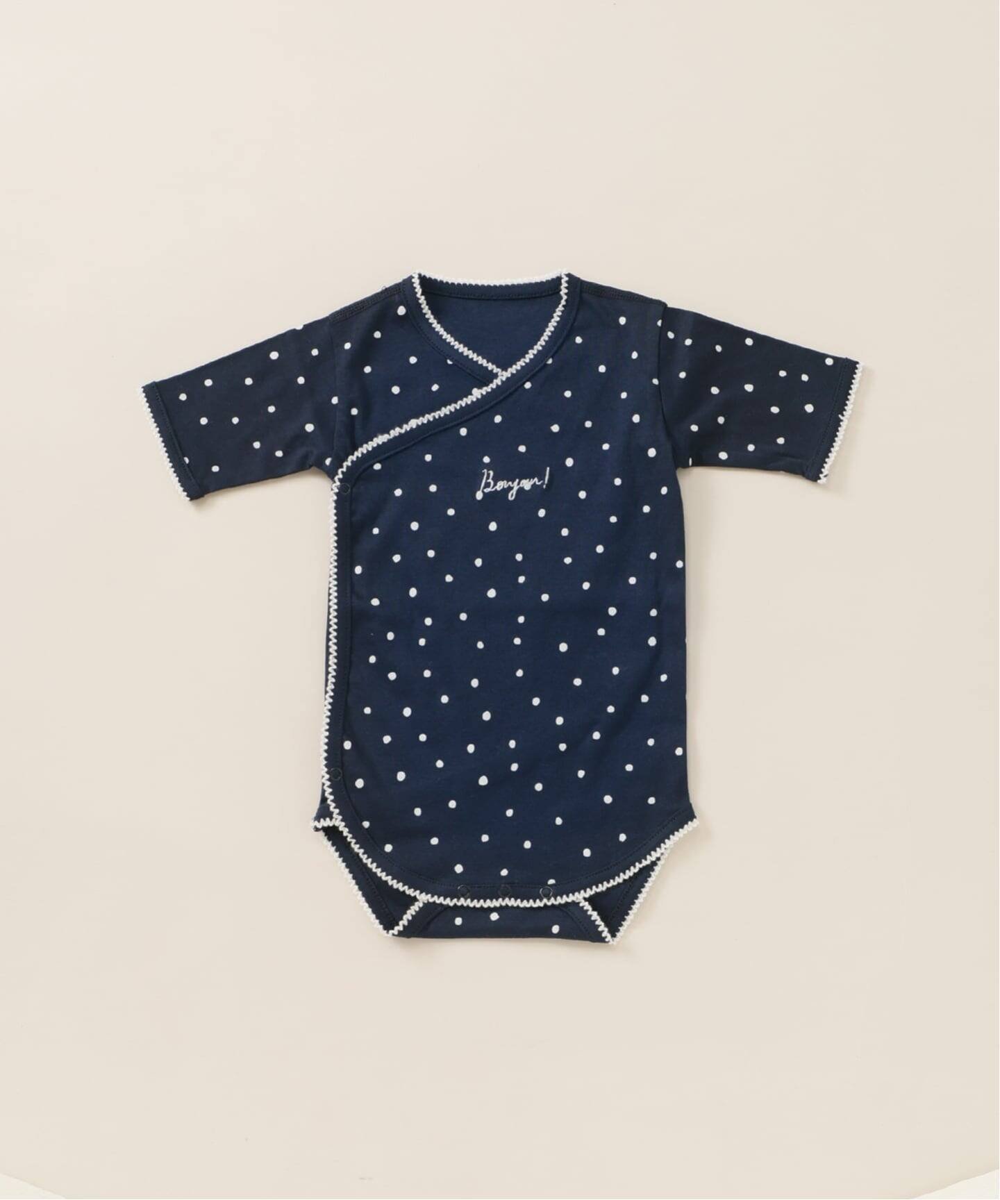 【イエナアンファン/IENA ENFANT / KIDS】の【BASIC】ドットロンパース baby(70cm) インテリア・キッズ・メンズ・レディースファッション・服の通販 founy(ファニー) 　ファッション　Fashion　キッズファッション　Fashion for Kids　ギフト プレゼント　Gift / Present　ドット　Polka Dot, Dot Pattern　パジャマ　Pajamas, Sleepwear　レース　Lace, Lace Fabric　ロンパース　Romper, Jumpsuit　ワンポイント　One Point, Statement Accent　人気　Popular, Best Seller　ネイビー|ID: prp329100004639799 ipo3291000000033446561