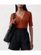 【バナナリパブリック ファクトリーストア/BANANA REPUBLIC FACTORY STORE】のBANANA REPUBLIC FACTORY STORE リブ編み ヘンリートップ 人気、トレンドファッション・服の通販 founy(ファニー) ファッション Fashion レディースファッション Fashion for Women センター Center, Center Line プリント Print, Printed Pattern 無地 Plain, Solid Color thumbnail TANDOORI_RED|ID: prp329100004639802 ipo3291000000033556547