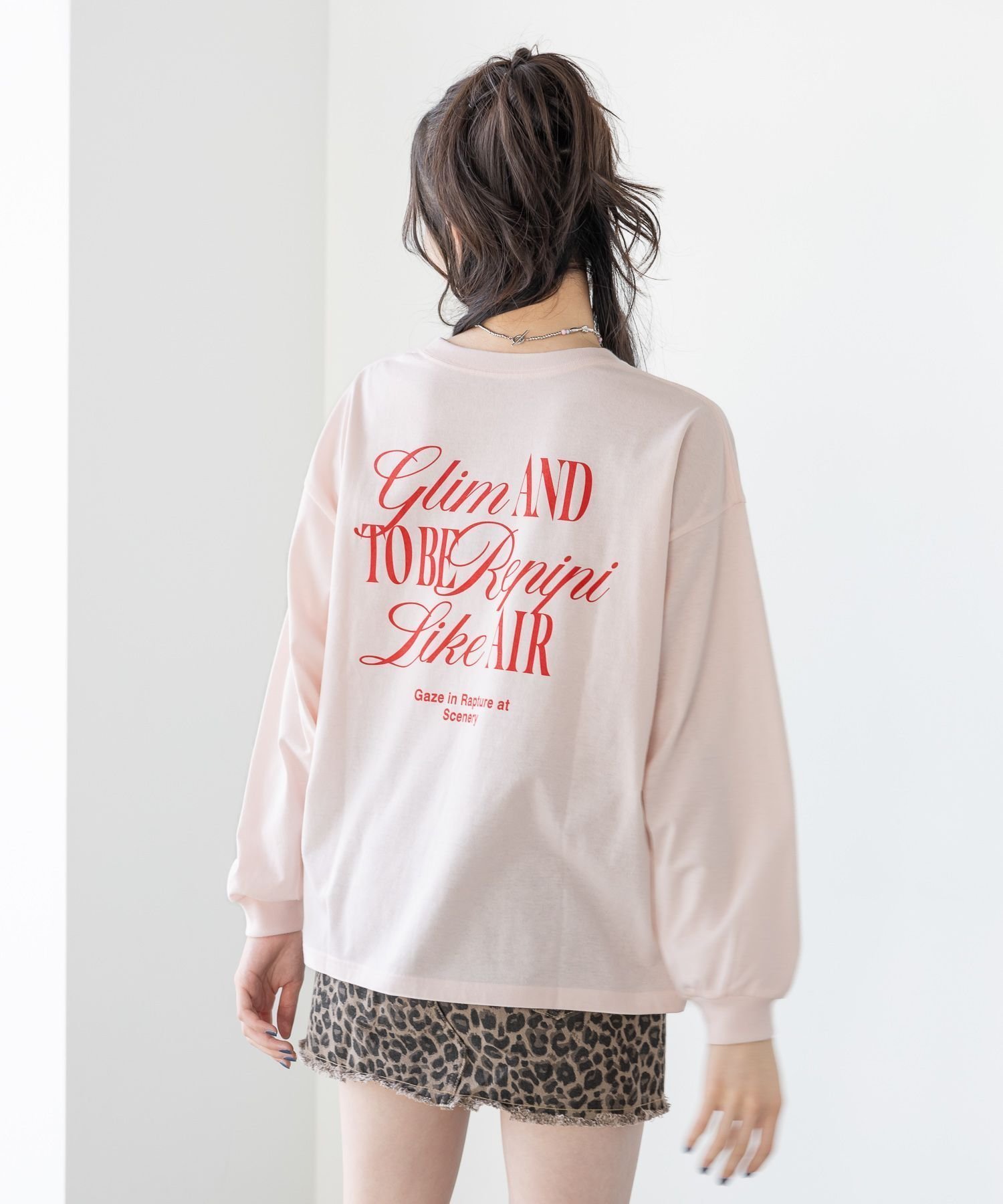 【レピピアルマリオ/repipi armario / KIDS】のチョベリグルーズロンT インテリア・キッズ・メンズ・レディースファッション・服の通販 founy(ファニー) 　ファッション　Fashion　キッズファッション　Fashion for Kids　おすすめ　Recommended / Our Picks　カーゴパンツ　Cargo Pants, Utility Pants　チェック　Check, Plaid, Tartan　デニム　Denim, Jeans Material　パターン　Pattern, Design Print　フロント　Front, Front Design　プリント　Print, Printed Pattern　ミニスカート　Mini Skirt, Short Skirt　ルーズ　Loose, Oversized　ピンク05|ID: prp329100004639817 ipo3291000000033446764