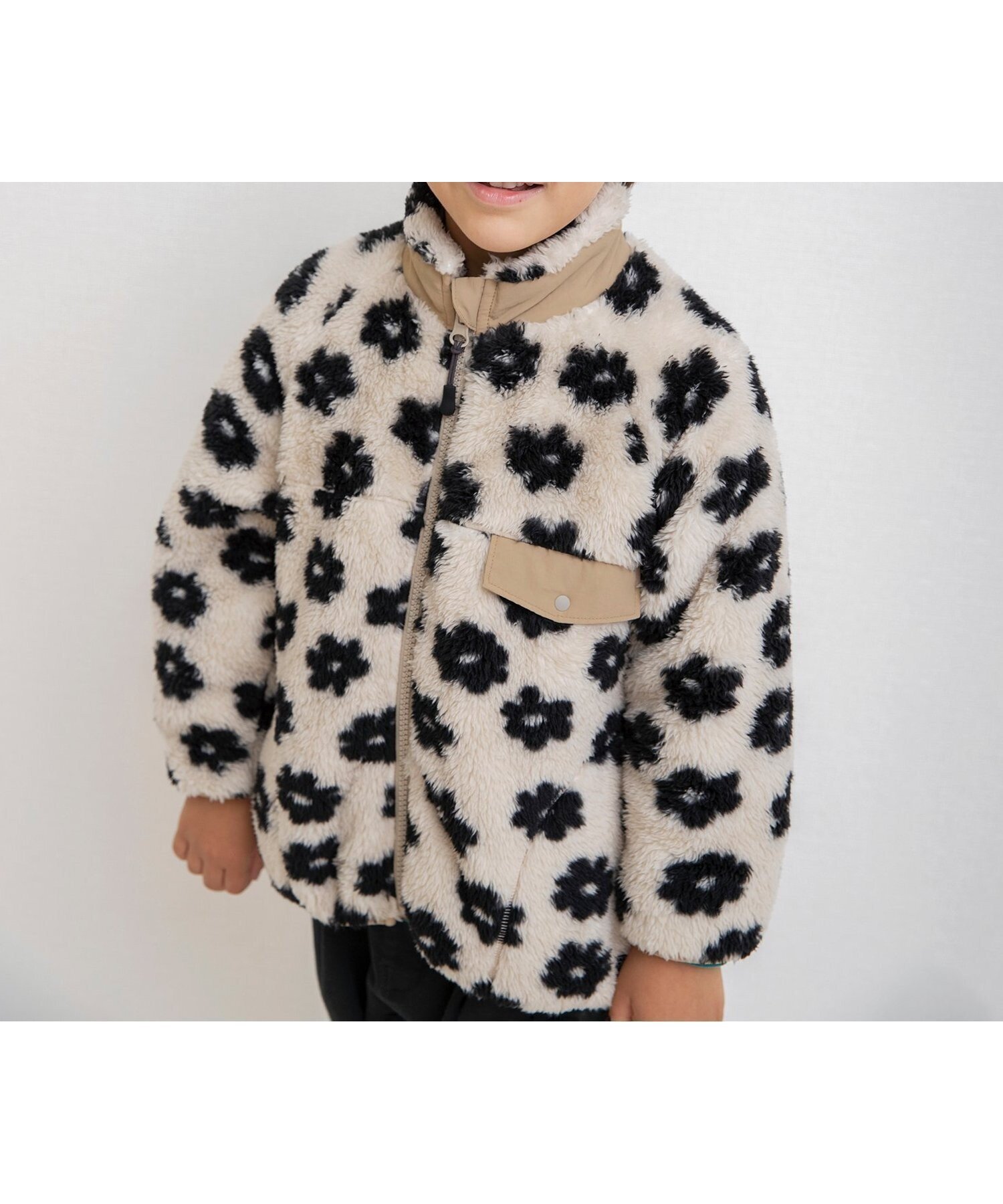 【エフオー オンラインストア/F.O.Online Store / KIDS】の【リンク】ファーフリースジャケット インテリア・キッズ・メンズ・レディースファッション・服の通販 founy(ファニー) 　ファッション　Fashion　キッズファッション　Fashion for Kids　アウター　Coat Outerwear /Kids　2025年　2025　2025-2026秋冬・A/W　Autumn/Winter 2025–26 AW25–26　冬　Winter / This Winter　無地　Plain, Solid Color　ベージュ|ID: prp329100004639826 ipo3291000000035063461