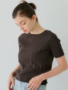 【コカ/COCA】のケーブルニットトップス 人気、トレンドファッション・服の通販 founy(ファニー) ファッション Fashion レディースファッション Fashion for Women トップス・カットソー Cut & Sew Tops ニット Knit Tops & Sweaters コンパクト Compact, Small Size シンプル Simple, Minimal スニーカー Sneakers, Trainers スラックス Slacks, Dress Pants ダウン Down, Puffer デニム Denim, Jeans Material ポケット Pocket, Pocket Detail ロング Long, Long-Length エレガント 上品 Elegant 半袖 Short Sleeve, Half Sleeve 春 Spring 秋 Autumn thumbnail Dk.brown|ID: prp329100004639888 ipo3291000000033643402