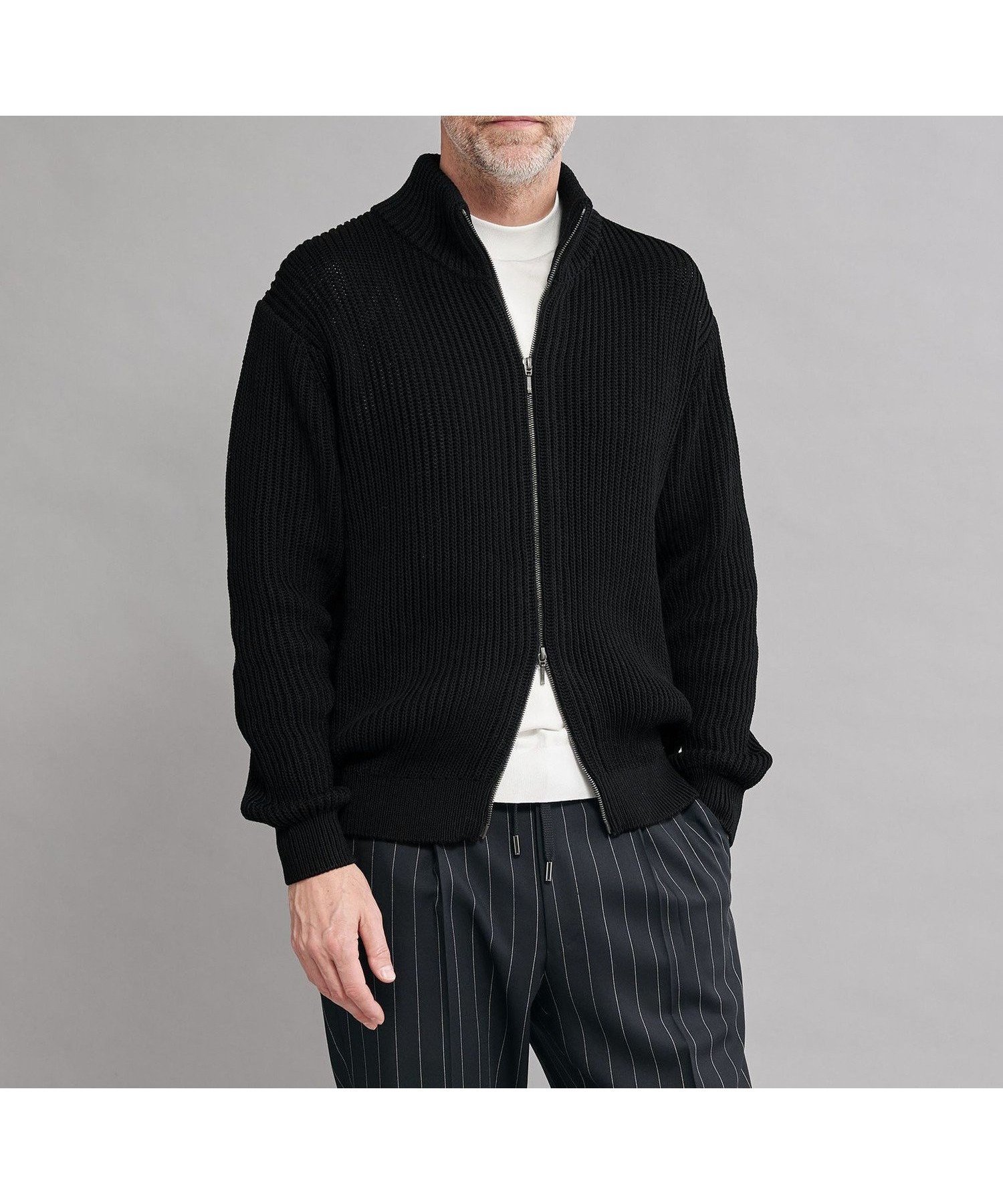 【ユナイテッドアローズ/UNITED ARROWS / MEN】のSOVEREIGN ローゲージ アゼ ドライバーズニット インテリア・キッズ・メンズ・レディースファッション・服の通販 founy(ファニー) 　ファッション　Fashion　メンズファッション　Fashion for Men　カットソー　Cut and Sewn Top　クラシック　Classic, Timeless Style　シルケット　Silket, Silky Cotton　シンプル　Simple, Minimal　スラックス　Slacks, Dress Pants　フロント　Front, Front Design　おすすめ　Recommended / Our Picks　エレガント 上品　Elegant　BLACK|ID: prp329100004640033 ipo3291000000033448984