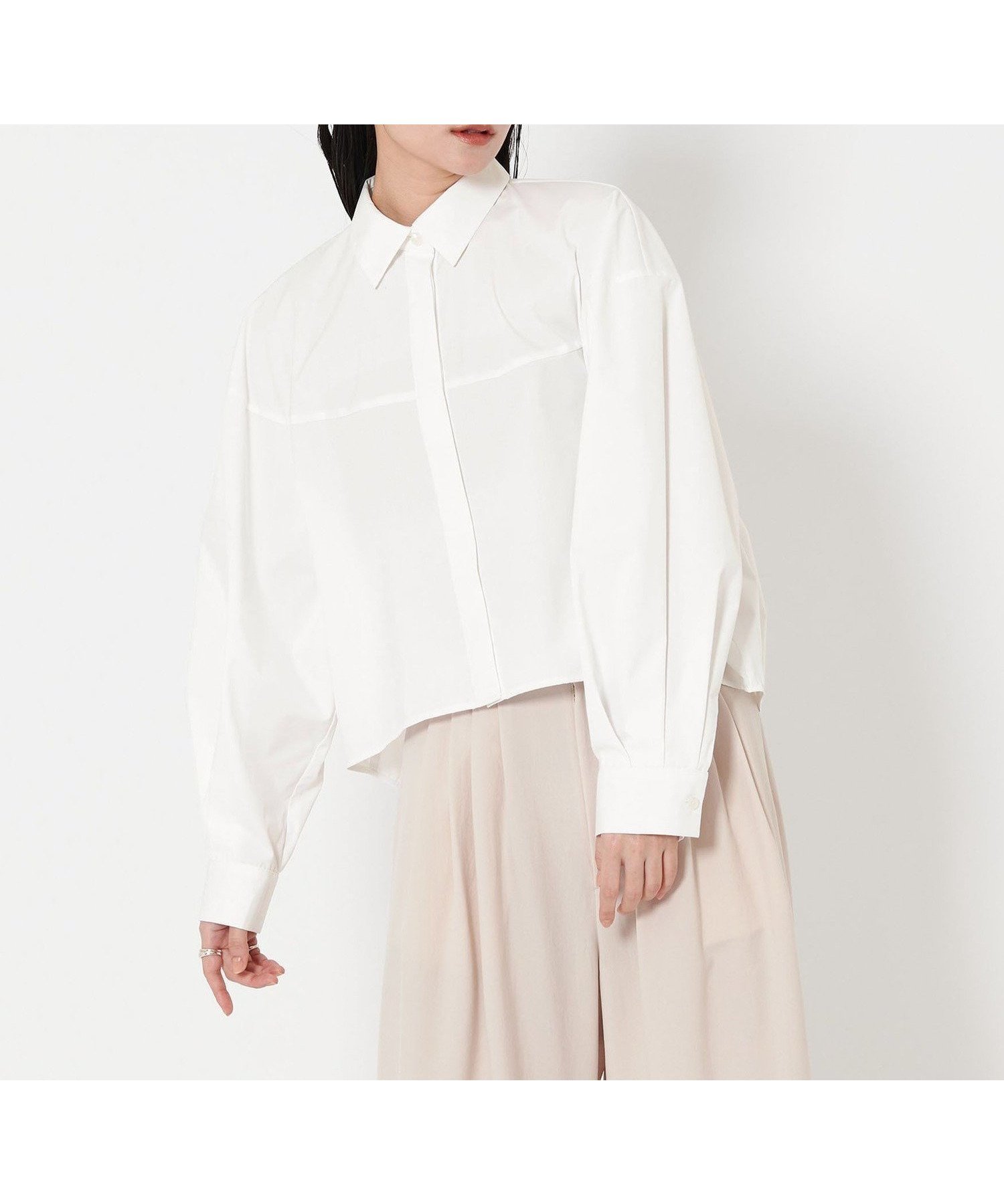 【ユナイテッドアローズ/UNITED ARROWS】のMARW UNITED ARROWS バルーンスリーブ ショートシャツ インテリア・キッズ・メンズ・レディースファッション・服の通販 founy(ファニー) 　ファッション　Fashion　レディースファッション　Fashion for Women　トップス・カットソー　Cut & Sew Tops　シャツ・ブラウス・オフィスカジュアル　Elegant Blouses & Button-Ups　コンパクト　Compact, Small Size　ショート　Short, Short Length　ストライプ　Stripe, Striped Pattern　スリーブ　Sleeve, Long Sleeve / Short Sleeve　人気　Popular, Best Seller　バランス　Balance, Style Balance　バルーン　Balloon, Balloon Silhouette　ブロード　Broadcloth, Fine Cotton　ロンドン　London Style, British Inspired　ビジネス 仕事 通勤　Business / Work / Commuting　WHITE|ID: prp329100004640268 ipo3291000000033452992