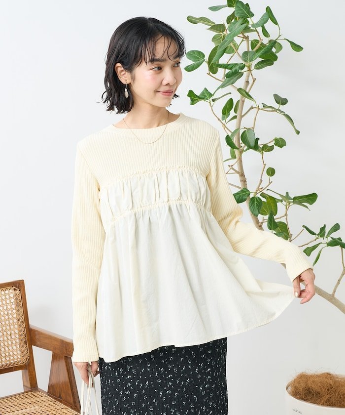 【フリークスストア/FREAK'S STORE】のアーミーリブ コンビ ピグメントロンT 25SS インテリア・キッズ・メンズ・レディースファッション・服の通販 founy(ファニー) 　ファッション　Fashion　レディースファッション　Fashion for Women　トップス・カットソー　Cut & Sew Tops　ロングTシャツ・Tシャツ　Longline T-Shirts & Tees　2025年　2025　2025春夏・S/S　Spring/Summer 2025 SS25　コンビ　Combo, Combination Style　ドッキング　Docking, Mixed Material　フェミニン　Feminine, Girly　夏　Summer　S/S・春夏　SS, Spring/Summer, Warm Season　ナチュラル|ID: prp329100004640347 ipo3291000000033454727