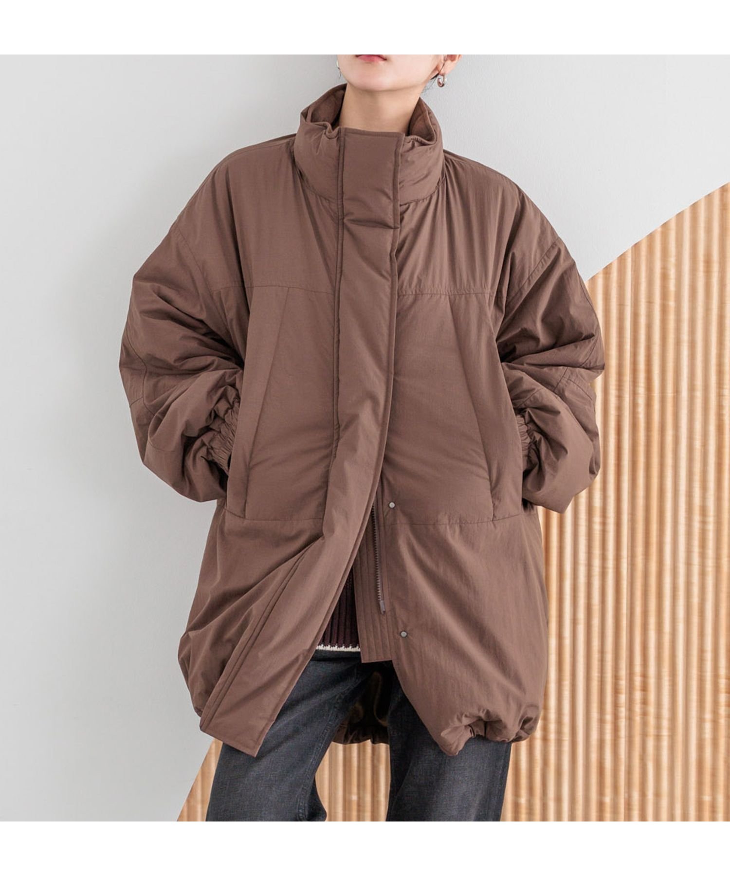 【ローリーズファーム/LOWRYS FARM】のモンスターコート インテリア・キッズ・メンズ・レディースファッション・服の通販 founy(ファニー) 　ファッション　Fashion　レディースファッション　Fashion for Women　アウター　Coat / Outerwear Collection　コート・ロングコート・ピーコート　Long Coats, Peacoats & More　おすすめ　Recommended / Our Picks　スピンドル　Spindle, Drawcord　バランス　Balance, Style Balance　ボトム　Bottoms, Lower Wear　ワッシャー　Washer, Crinkled Finish　NEWブラウン|ID: prp329100004640349 ipo3291000000033454748