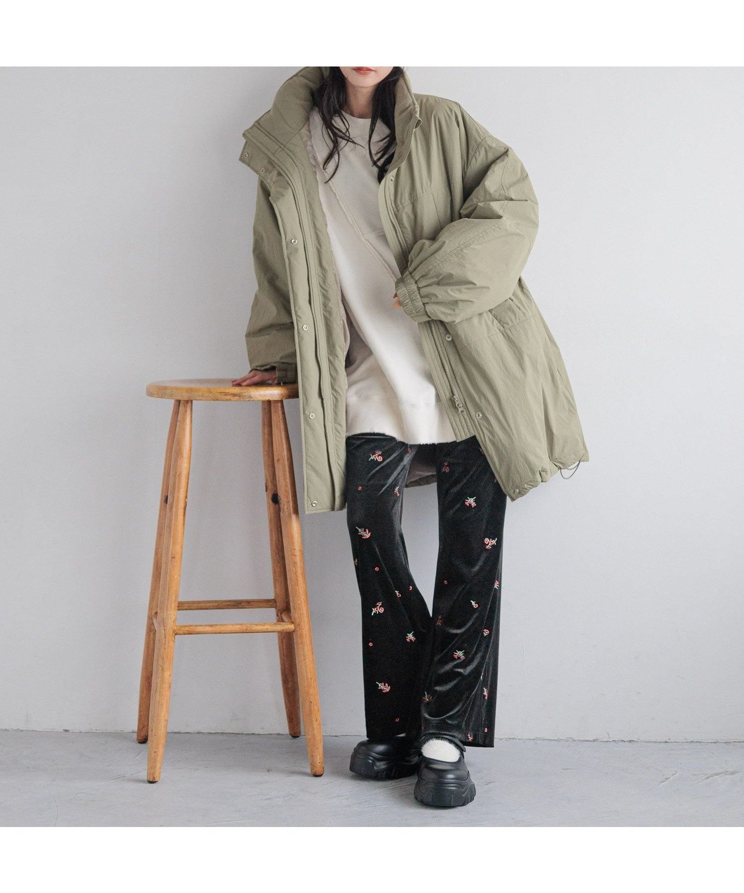 【ローリーズファーム/LOWRYS FARM】のモンスターコート インテリア・キッズ・メンズ・レディースファッション・服の通販 founy(ファニー) 　ファッション　Fashion　レディースファッション　Fashion for Women　アウター　Coat / Outerwear Collection　コート・ロングコート・ピーコート　Long Coats, Peacoats & More　おすすめ　Recommended / Our Picks　スピンドル　Spindle, Drawcord　バランス　Balance, Style Balance　ボトム　Bottoms, Lower Wear　ワッシャー　Washer, Crinkled Finish　グリーン78|ID: prp329100004640349 ipo3291000000033454749