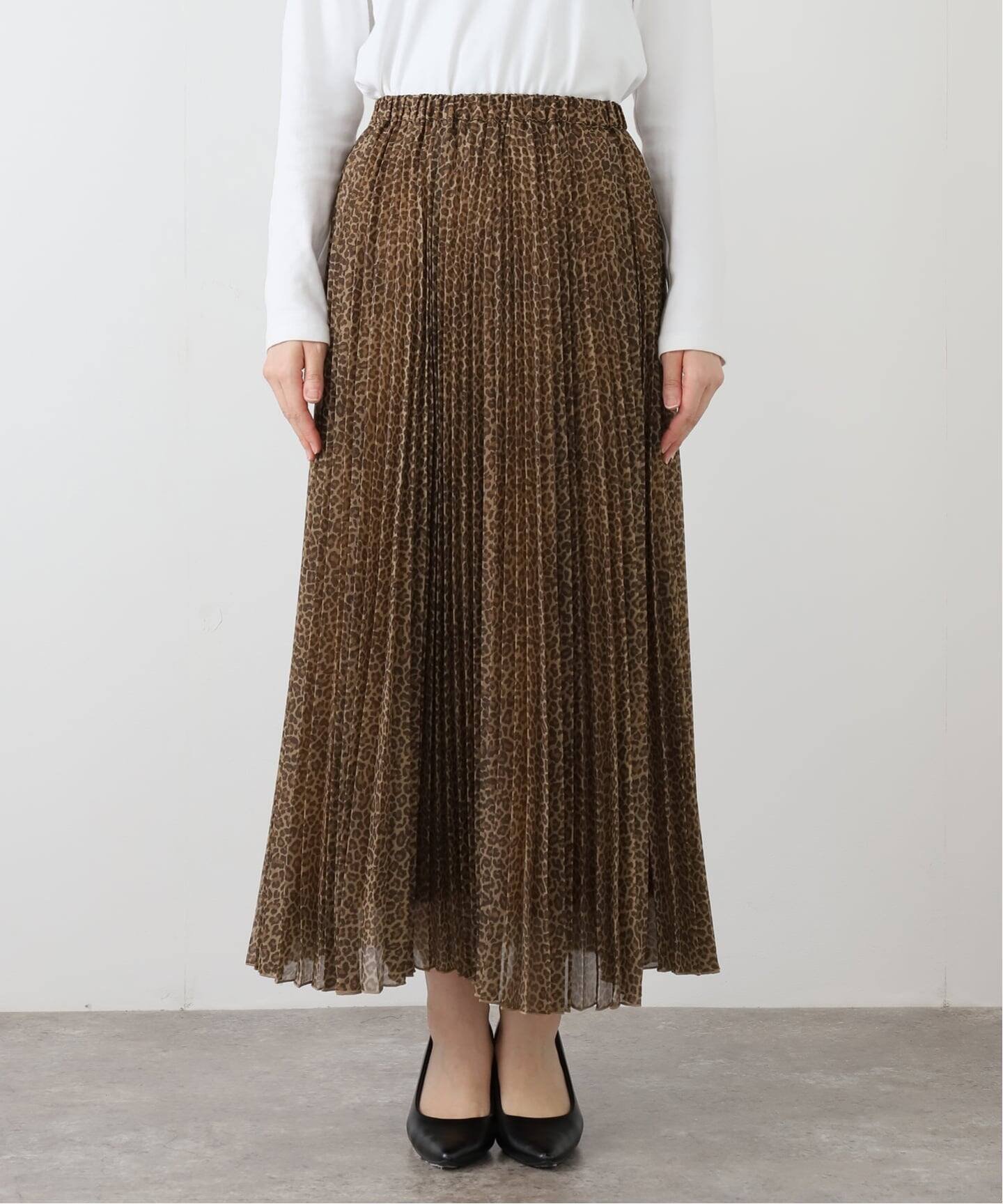 【スローブ イエナ/SLOBE IENA】のレオパードプリーツスカート インテリア・キッズ・メンズ・レディースファッション・服の通販 founy(ファニー) 　ファッション　Fashion　レディースファッション　Fashion for Women　スカート　Skirts　プリーツスカート / 上品フェミニンスタイル　Pleated Skirts　2025年　2025　2025-2026秋冬・A/W　Autumn/Winter 2025–26 AW25–26　シンプル　Simple, Minimal　トレンド　Trend, Trending Now　プリント　Print, Printed Pattern　プリーツ　Pleats, Pleated　レオパード　Leopard, Animal Print　秋　Autumn　ベージュ|ID: prp329100004640374 ipo3291000000033455521